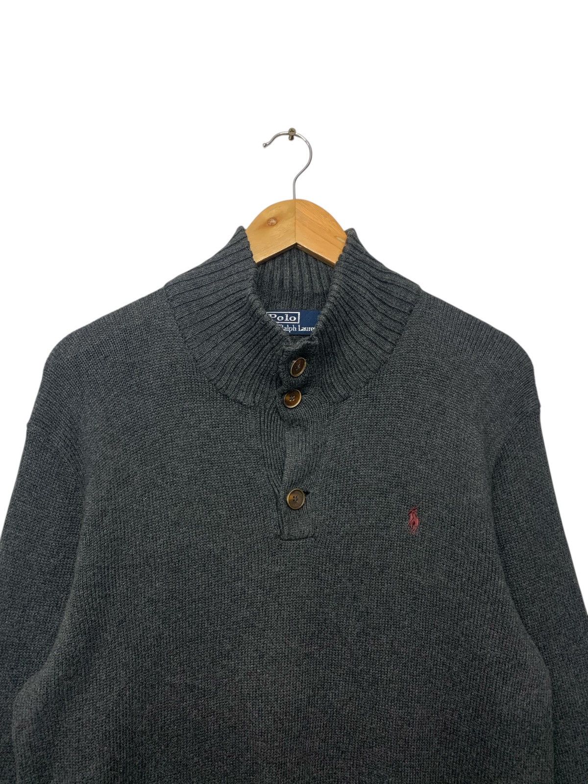 Polo Ralph Lauren 90's Polo Ralph Lauren Small Logo Half Button Knitwear Size US L / EU 52-54 / 3 - 7 Thumbnail