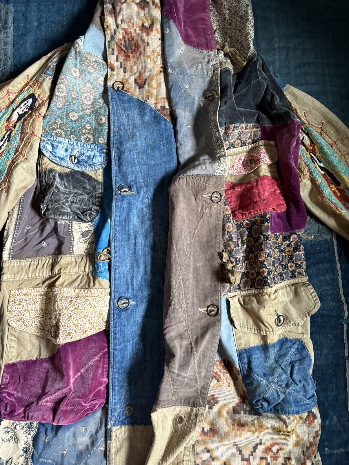 Kapital Kountry Kapital Crazy Hobo Patchwork Ring Coat Maria embroidery Size US L / EU 52-54 / 3 - 3 Thumbnail