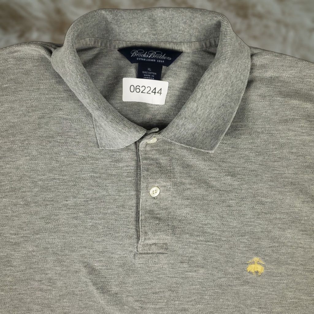 Brooks Brothers VINTAGE Brooks Brothers Polo Shirt Mens XL Short Sleeve Casual Cotton Gray 90s Classic Preppy Size US XL / EU 56 / 4 - 1 Thumbnail
