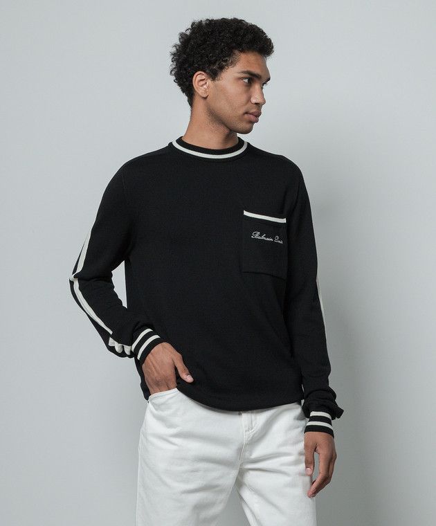 Balmain o1loc1c1125 Sweater in Black Size US M / EU 48-50 / 2 - 4 Thumbnail