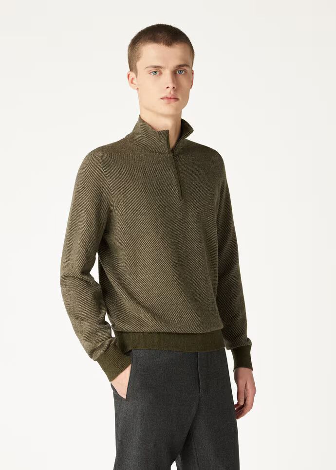 Loro Piana o1w1db10724 Mezzocollo Sweater in Green Size US XL / EU 56 / 4 - 3 Thumbnail