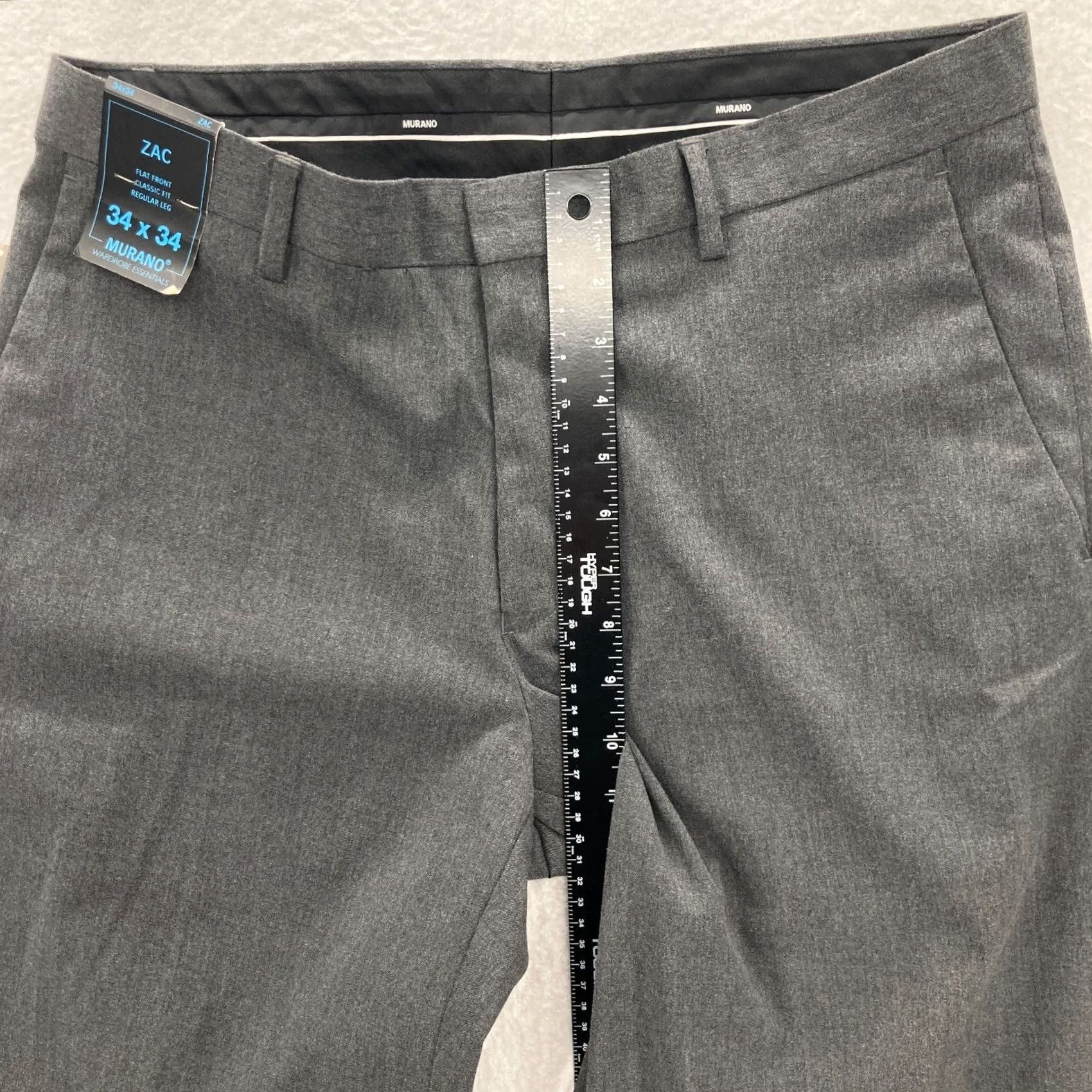 Murano Murano Zac Pant Mens Wardrobe Essentials Size 34x34 Classic Fit Gray Flat Front Pants Front Type: Flat Front Size US 34 / EU 50 - 6 Thumbnail