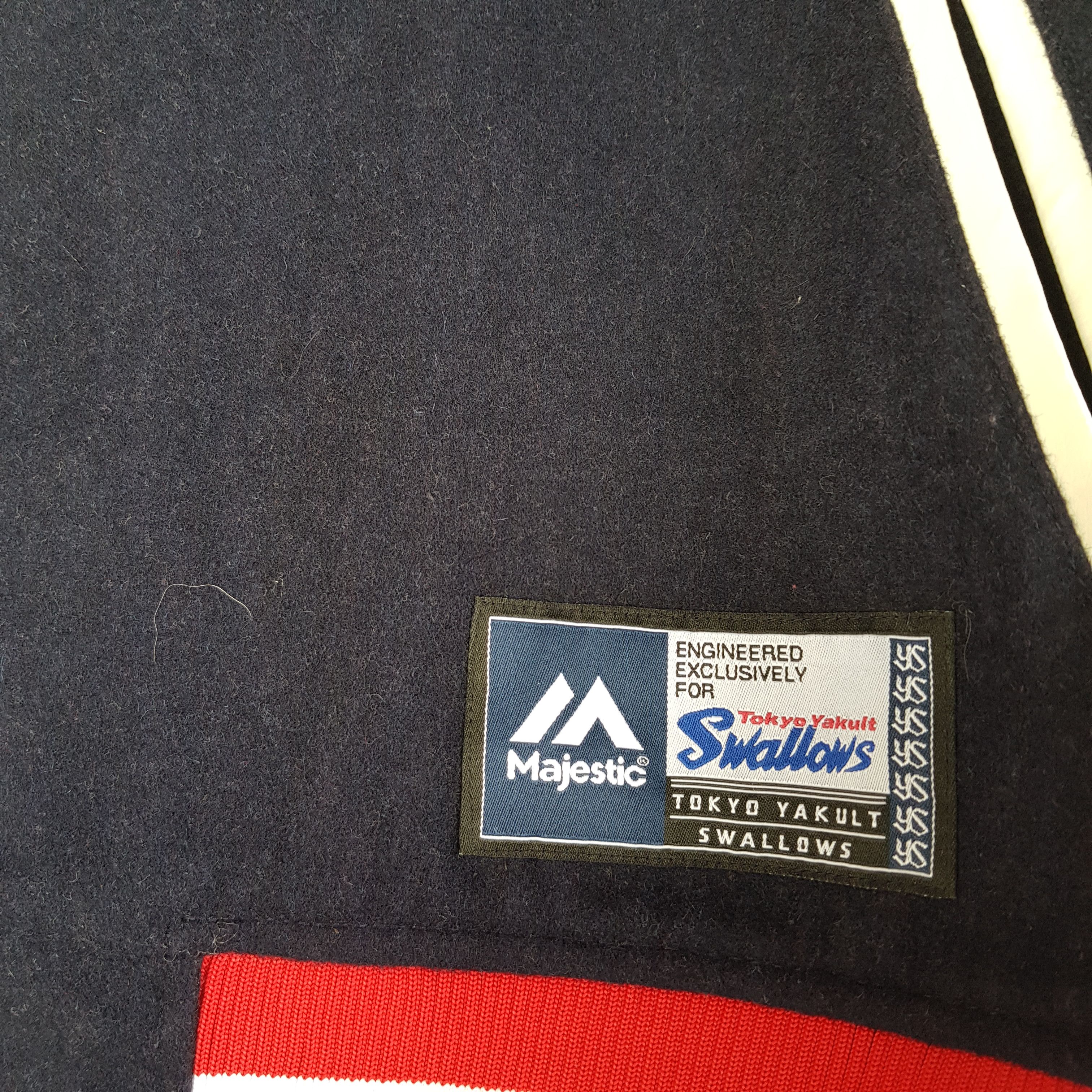 Majestic × Vintage Vintage Majestic Varsity Jacket Swallow Crew Wool Jacket Size US L / EU 52-54 / 3 - 6 Thumbnail
