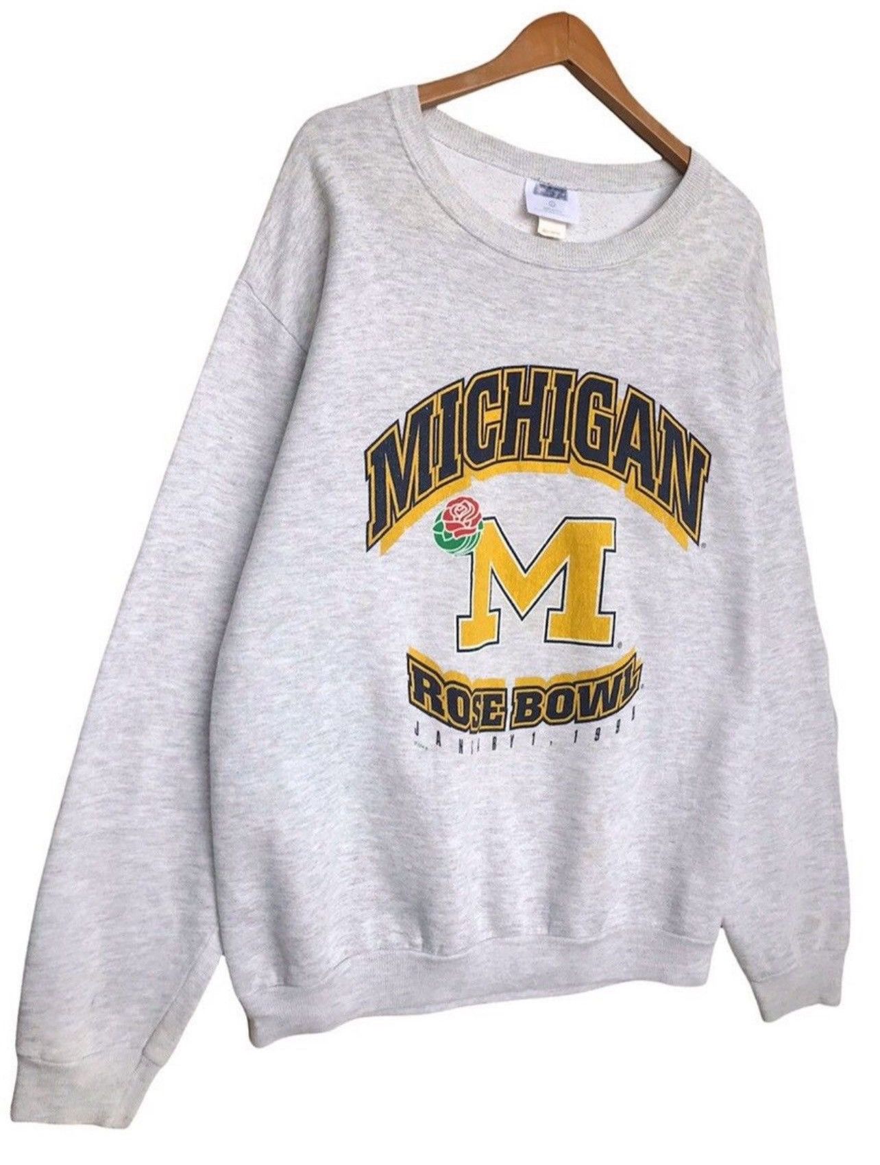 NFL × Wolverine Vintage 90's Michigan Rose Bowl Big Logo Sweatshirt Size US L / EU 52-54 / 3 - 2 Thumbnail