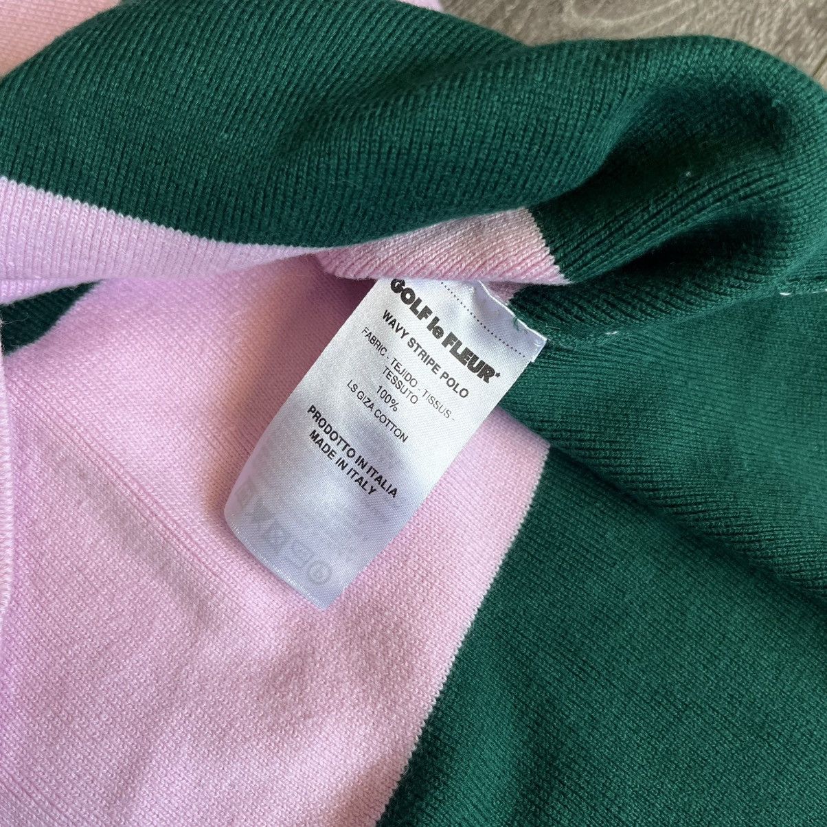 Golf le Fleur Golf le Fleur Wavy Stripe Knit Polo Shirt Pink Green Rare Size US L / EU 52-54 / 3 - 7 Thumbnail