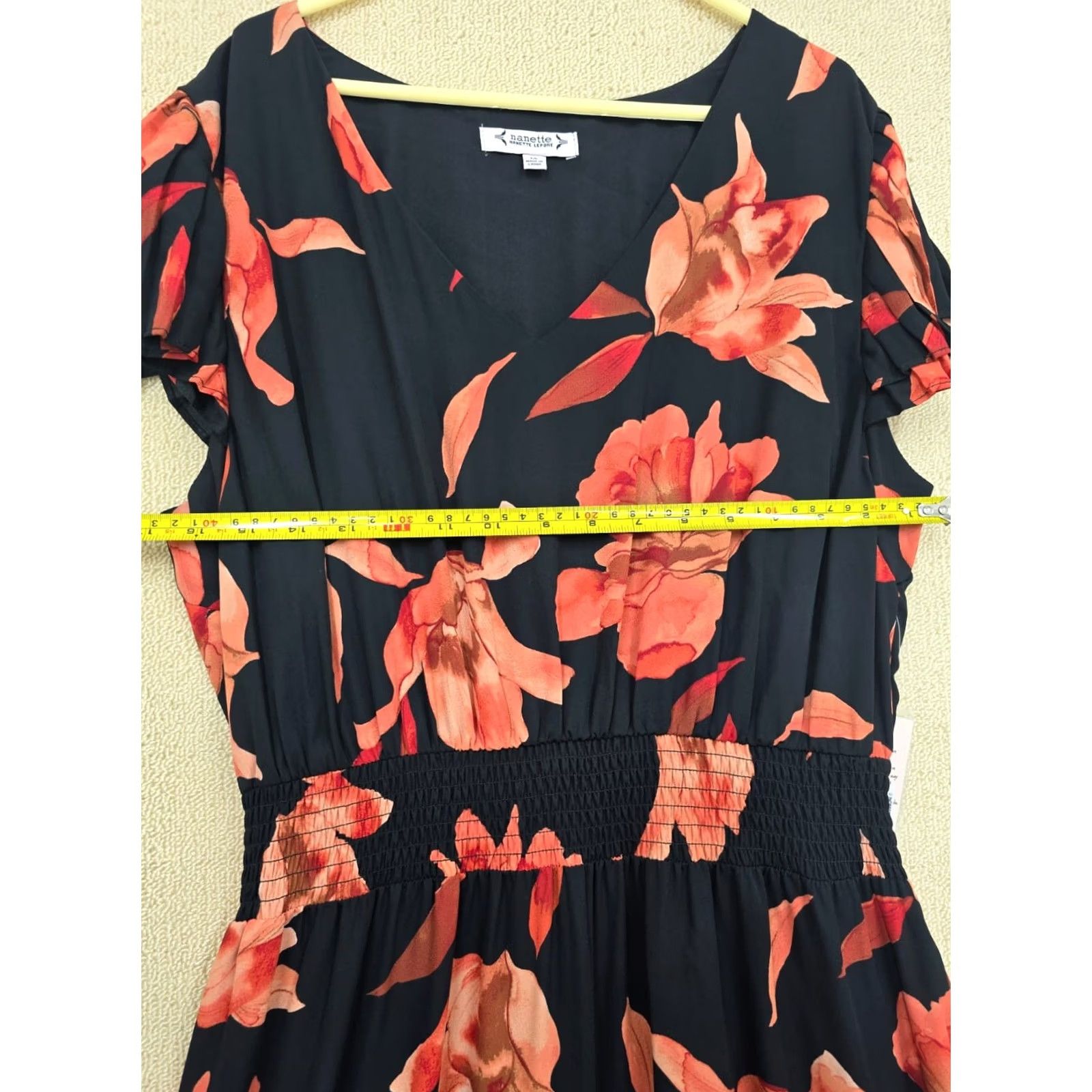 Nanette Lepore Nanette Lepore Black Orange Floral Maxi Dress Size 14 V-Neck Womens Maxi Dress Size XL / US 12-14 / IT 48-50 - 6 Thumbnail