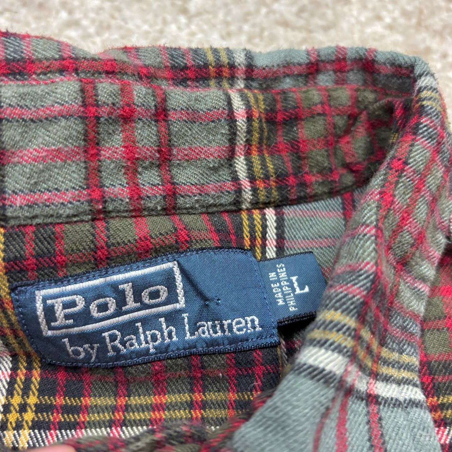 Polo Ralph Lauren × Vintage Vintage Polo Ralph Lauren Military Epaulettes Flannel Mens L Size US L / EU 52-54 / 3 - 4 Thumbnail