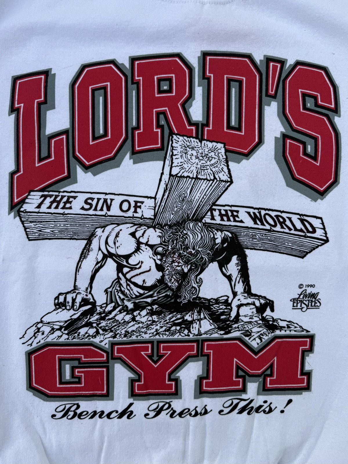 Vintage Vintage 90’s Lords Gym White Crewneck Size US L / EU 52-54 / 3 - 2 Thumbnail