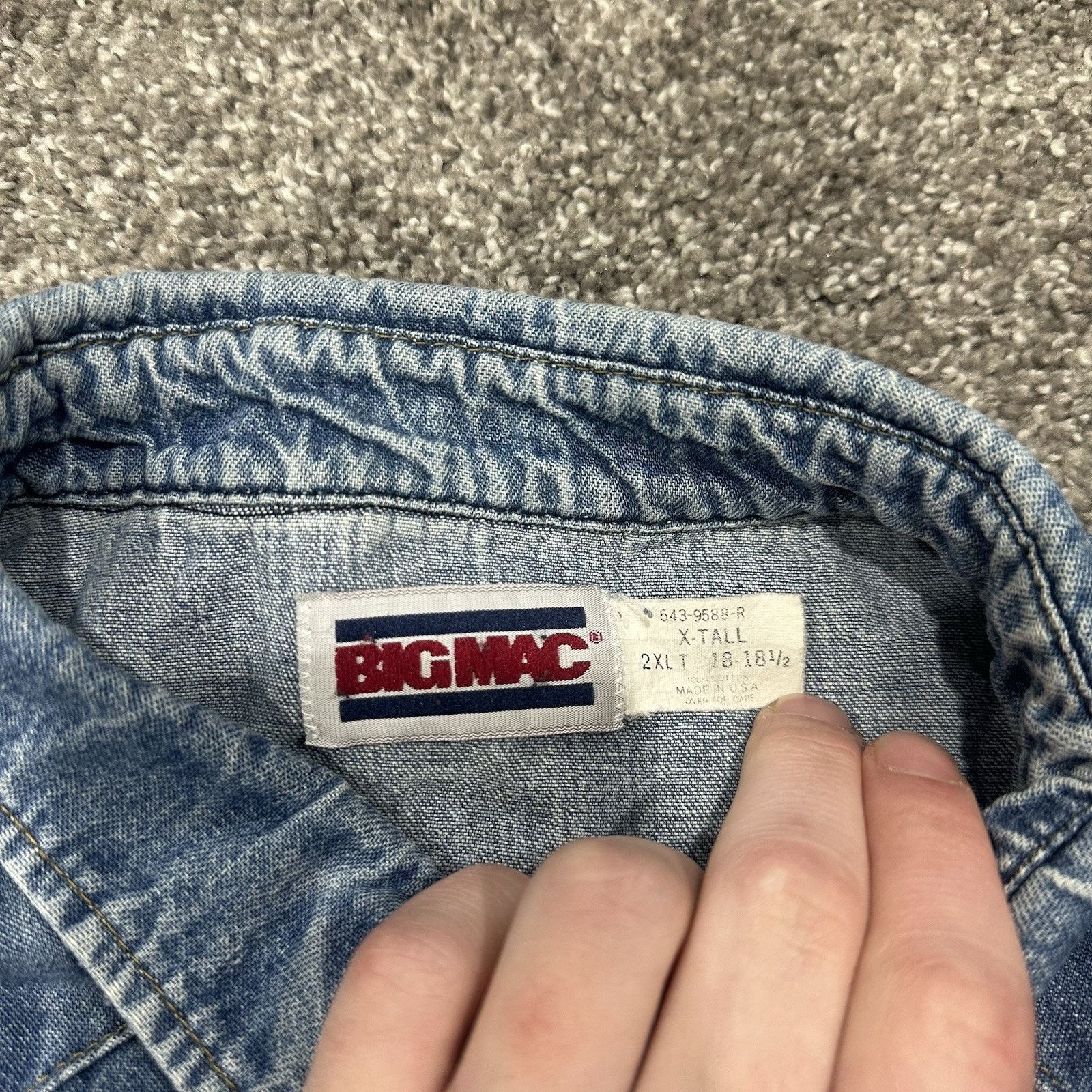 Big Mac Vtg Big Mac Denim Pearl Snap Western Shirt Mens Sz 2XL TALL Size US XXL / EU 58 / 5 - 9 Thumbnail