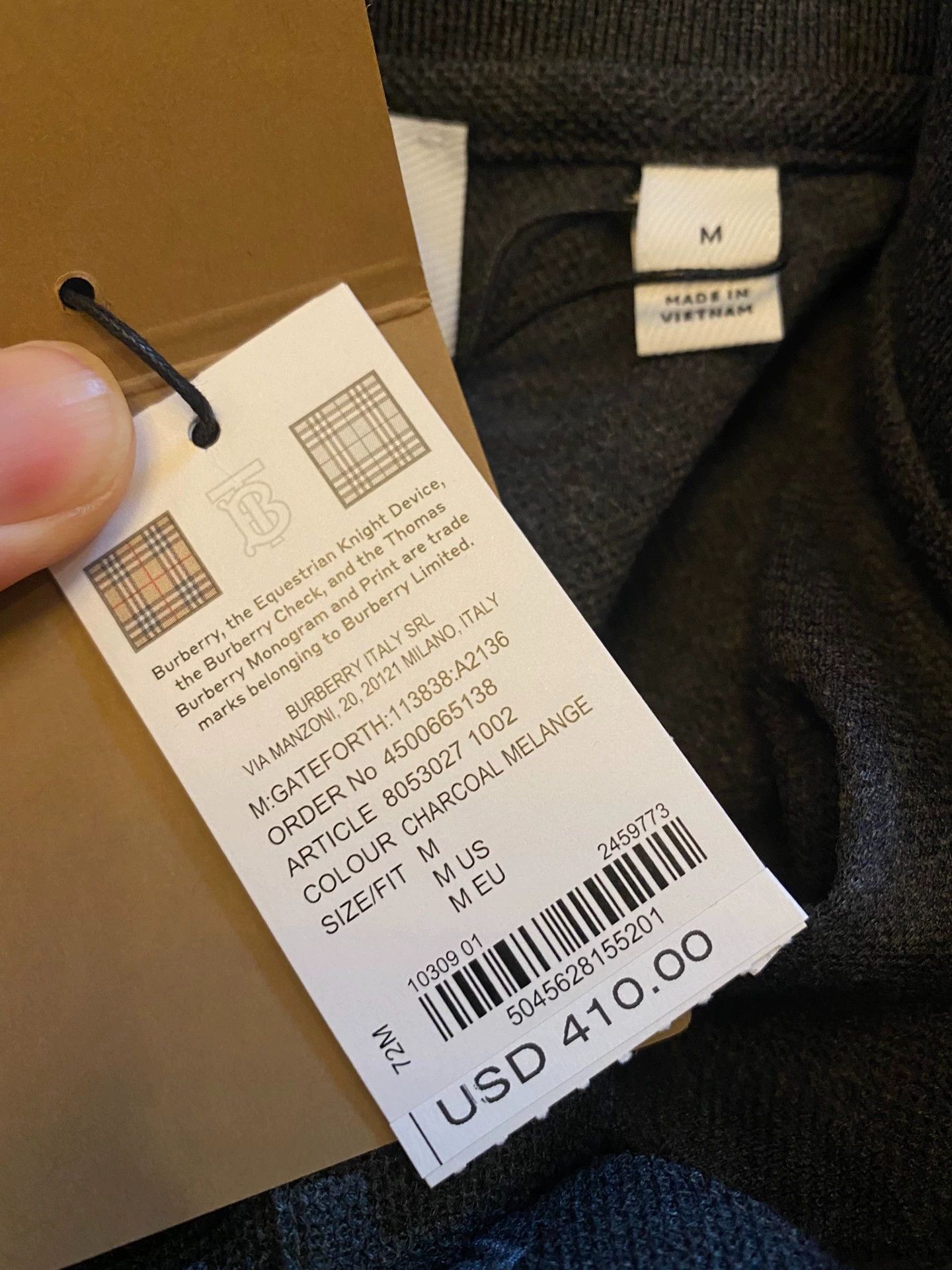 Burberry Burberry Dark Gray B Polo Shirt M Size US M / EU 48-50 / 2 - 6 Thumbnail