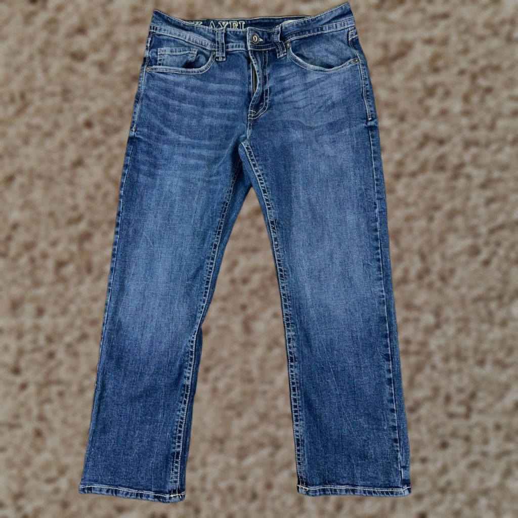 Vintage TK Axel Jeans Men 36 Blue Denim Cotton Blend Embroidered 5-Pocket Design Straight Relaxed 36x32 Size US 36 / EU 52 - 1 Thumbnail
