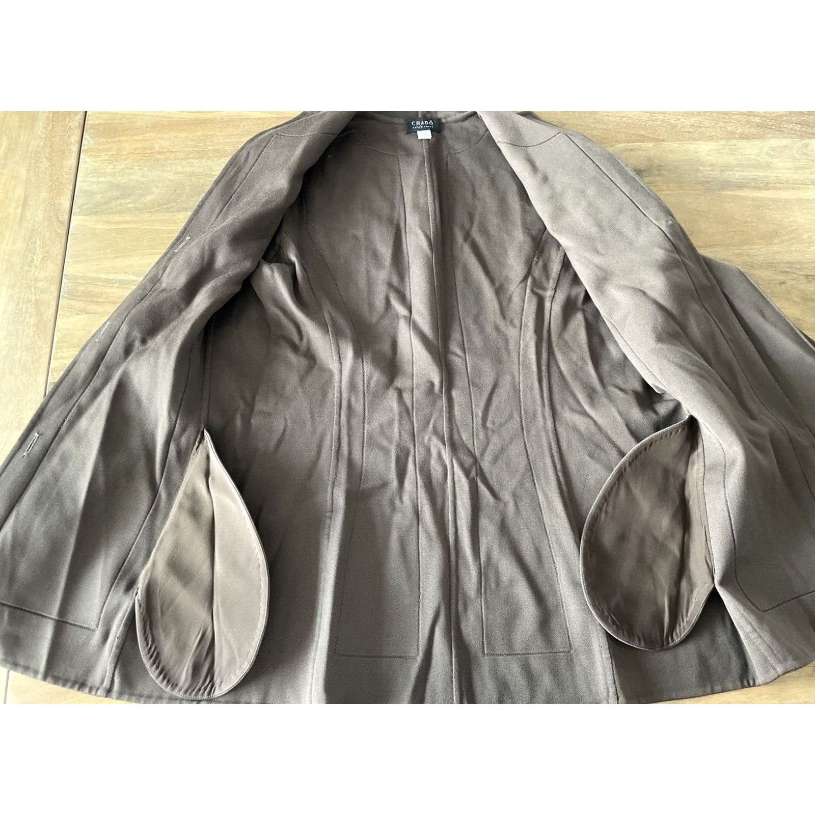 Vintage VINTAGE Chado Ralph Rucci 100% Wool Jacket Brown Solid Knit Coat Women S Mid-Length Long Sleeve Button Size S / US 4 / IT 40 - 4 Thumbnail