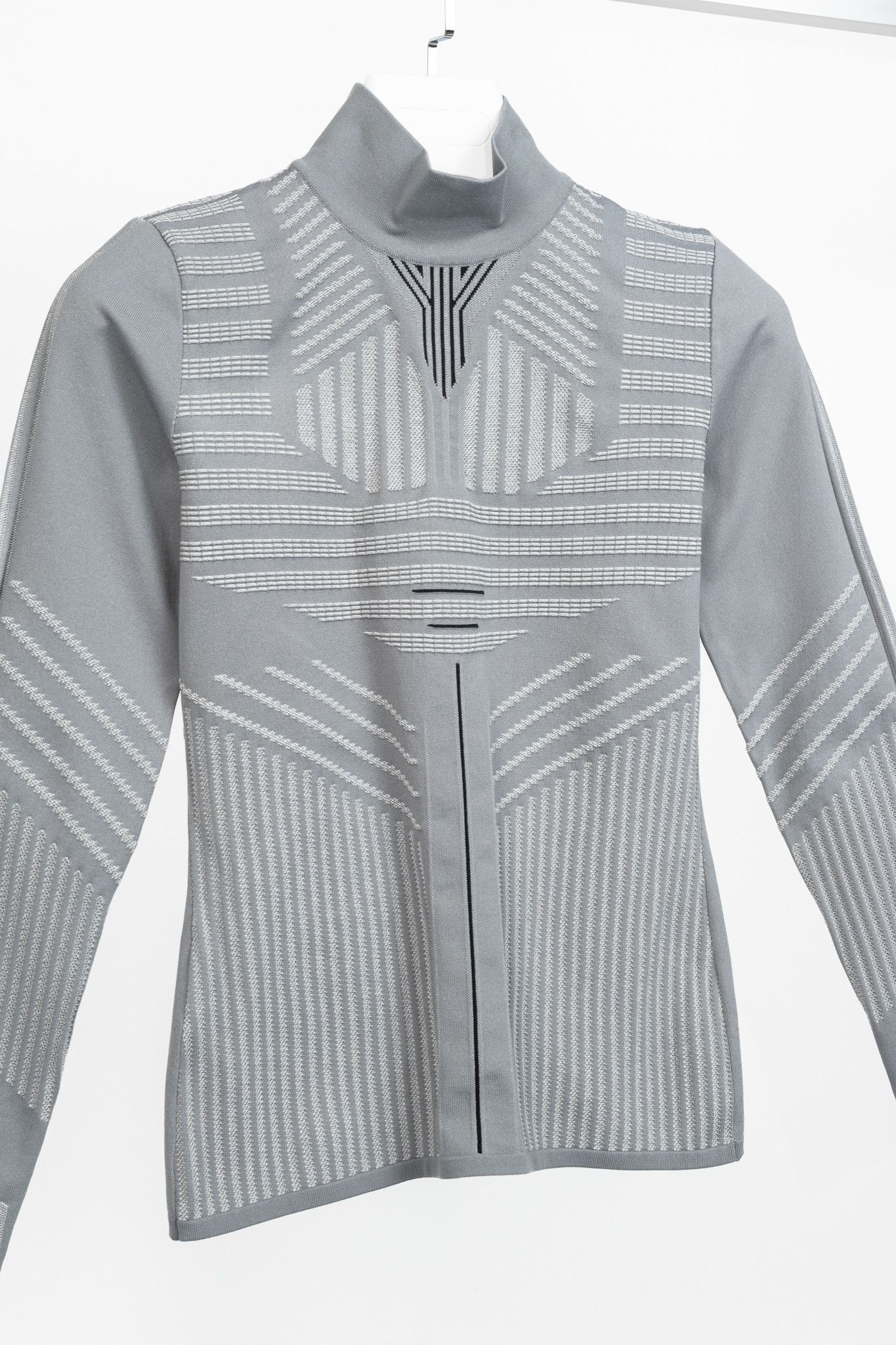Prada Prada R/18 Runway Embossed Techno Mock-Neck Long-Sleeve Size S / US 4 / IT 40 - 3 Thumbnail