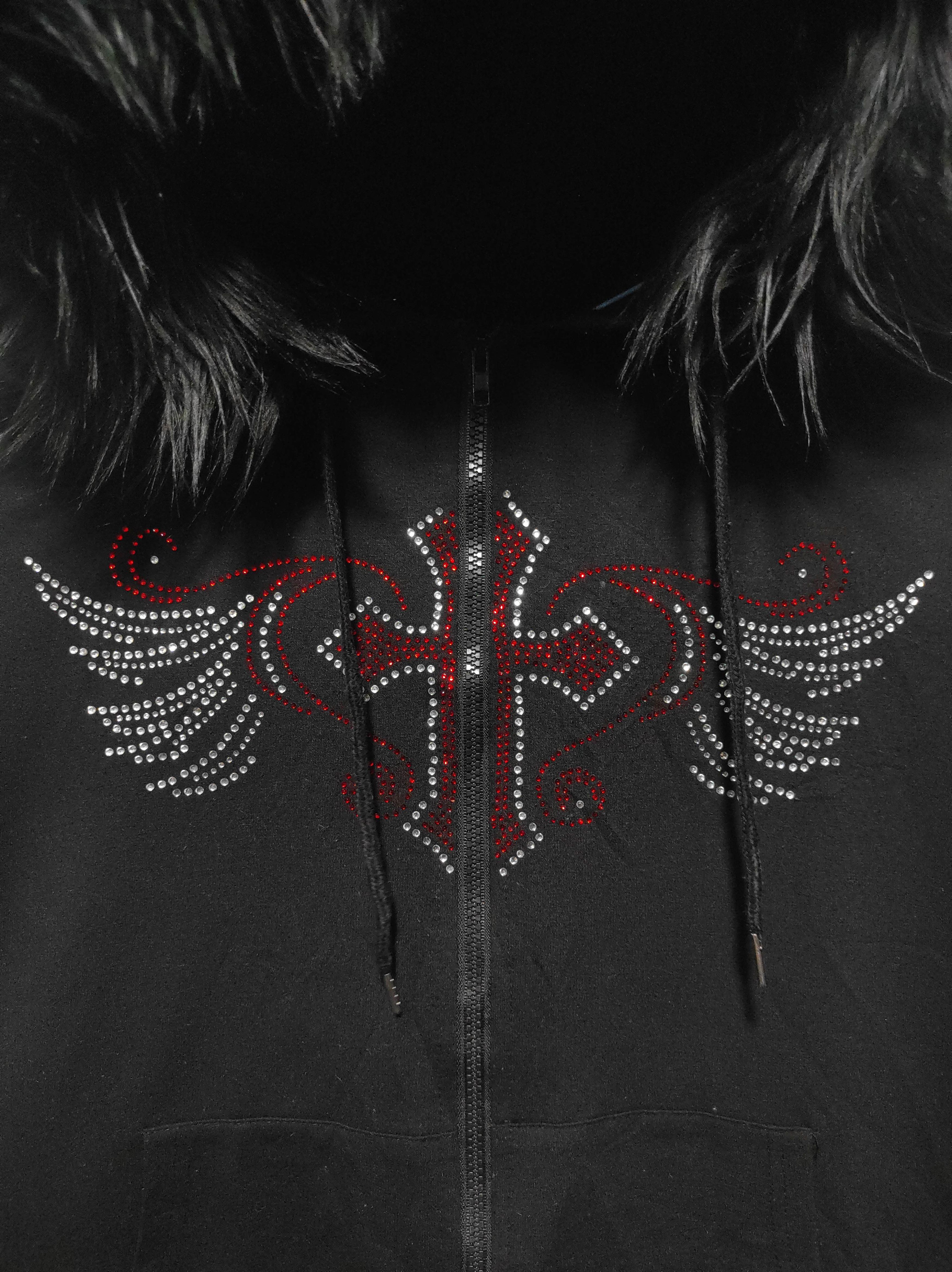Hysteric Glamour Romwe Cross Zip Fur Hoodie LGB IfSixWasNine style Size US L / EU 52-54 / 3 - 9 Thumbnail