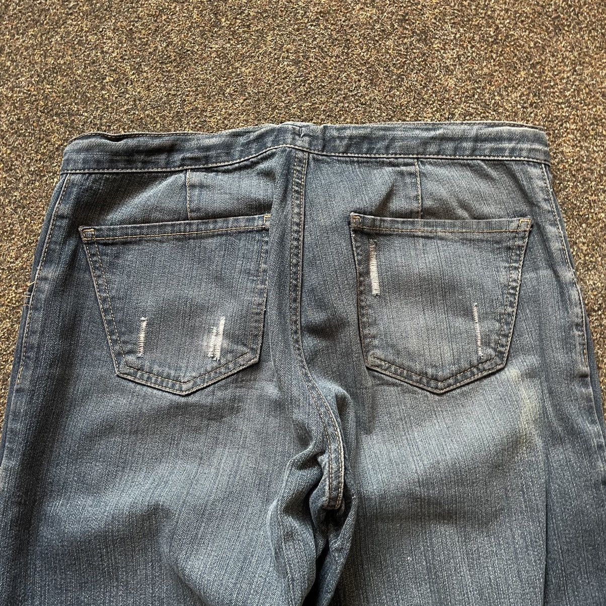 Vintage Vintage Y2K Distressed Flared Jeans Sun Faded Grunge Boxy 34 Size 34" / US 12 / IT 48 - 4 Thumbnail