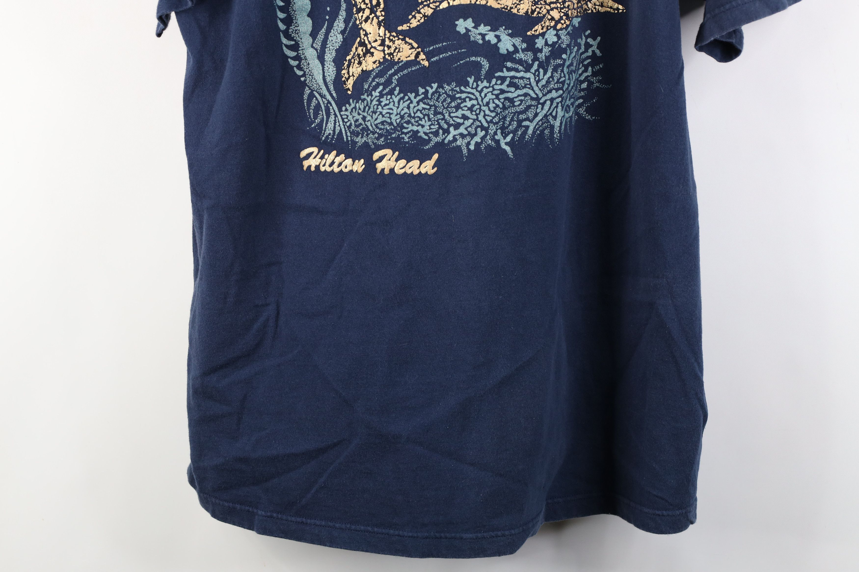 Vintage Vintage 90s Streetwear Head Metallic Dolphin T-Shirt Blue Size US XL / EU 56 / 4 - 3 Thumbnail
