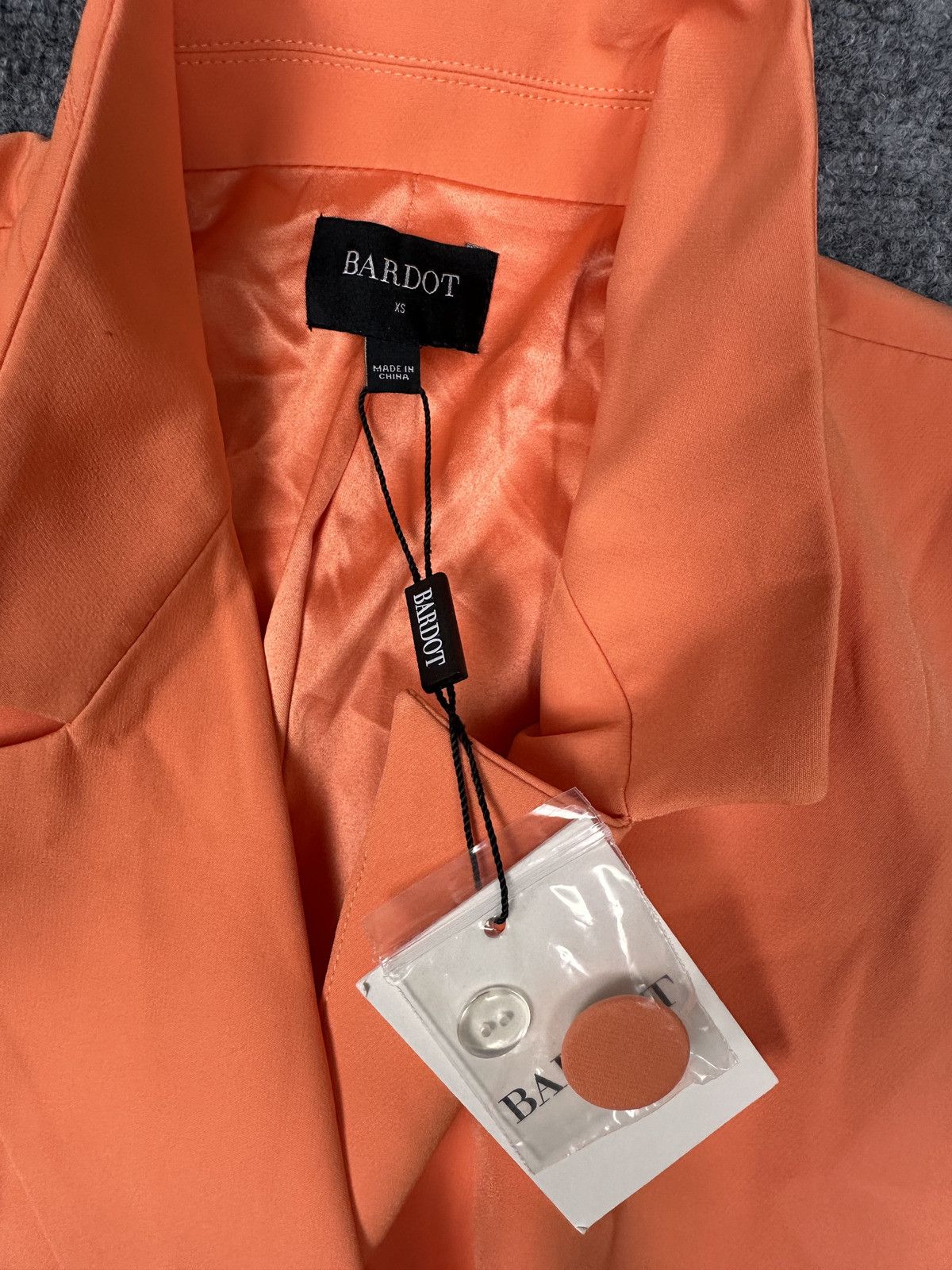Bardo Bardot Women's Orange Double-Breasted Blazer Jacket Size XS Size XS / US 0-2 / IT 36-38 - 3 Thumbnail