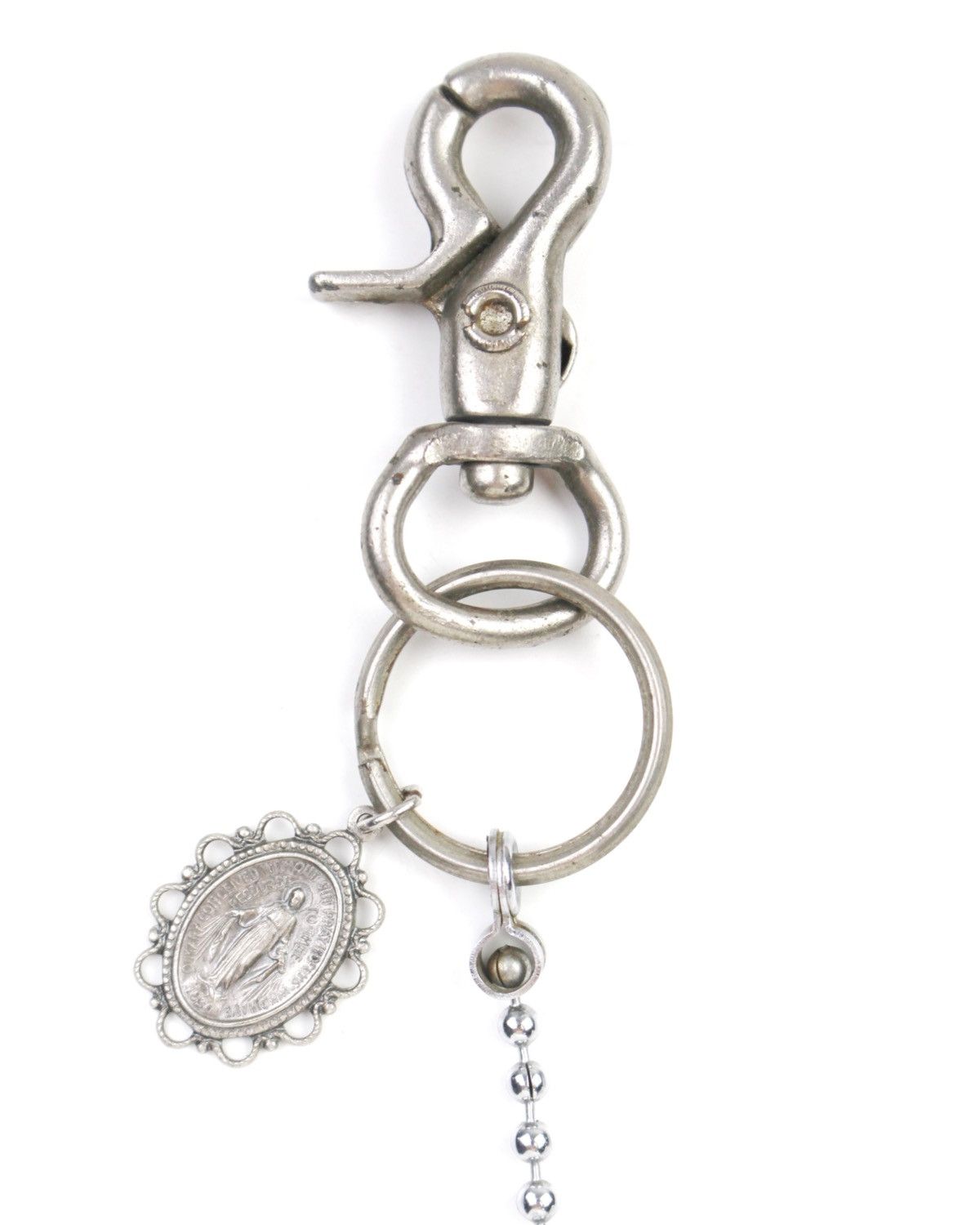 Vintage 1990S JAPANESE MADE SILVER TONE KEYCHAIN RELIGIOUS MEDAL Size ONE SIZE - 5 Thumbnail