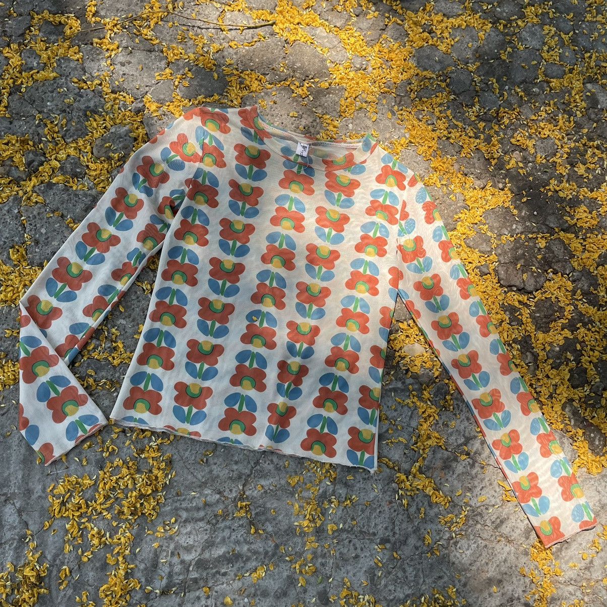 Japanese Brand Japanese Floral Sheer Top Size L / US 10 / IT 46 - 1 Thumbnail