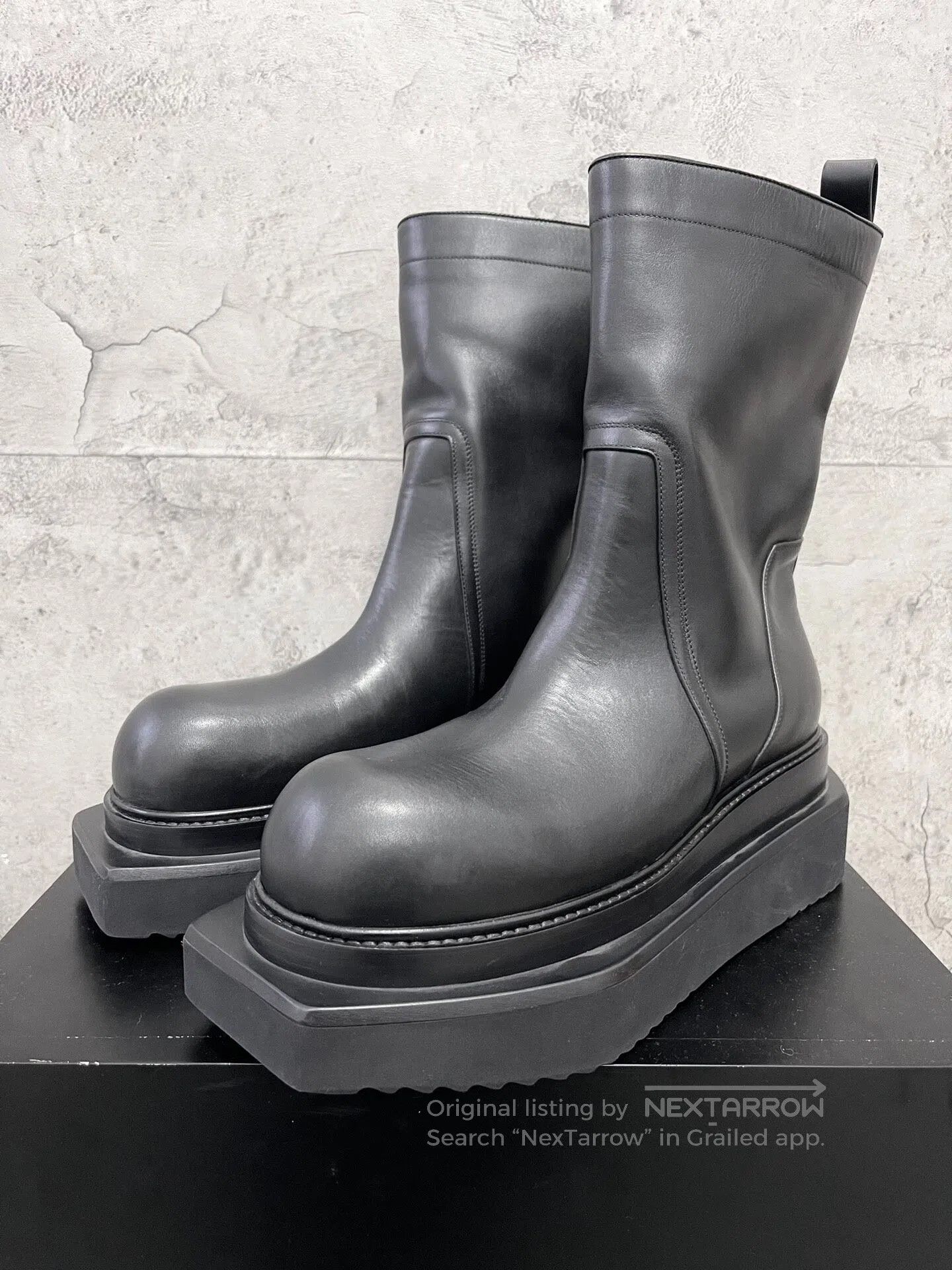 Rick Owens Rick Owens Leather Creeper Sole Zip Boots size 44 | Grailed