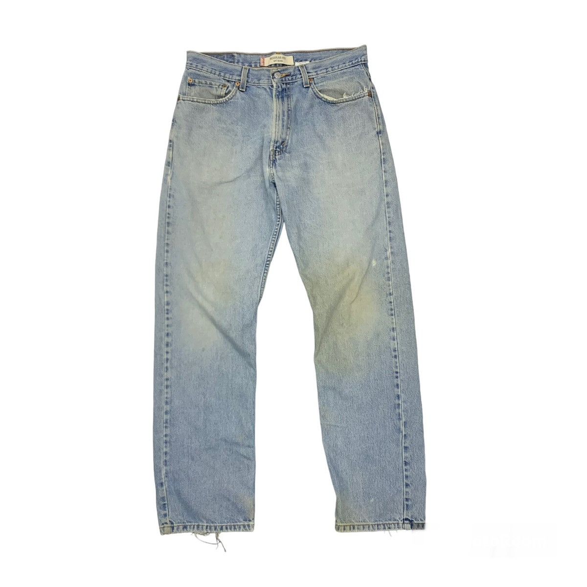 image of Distressed Denim x Levis Vintage Clothing Vintage Levis 505 Regular Fit Jeans in Blue (Size 34)