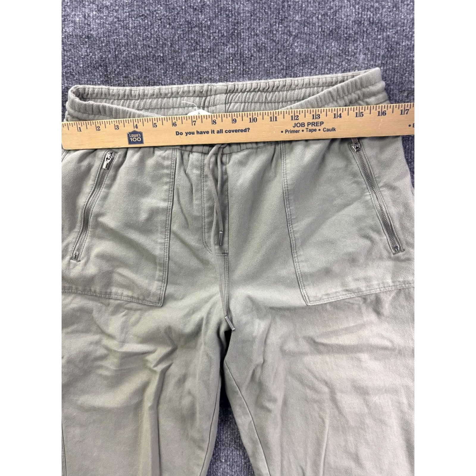 Vintage C&C California Jogger Pants Womens M Green Twill Elastic Waist Pockets Cuffs Regular 28in Inseam Size 32" / US 10 / IT 46 - 3 Thumbnail
