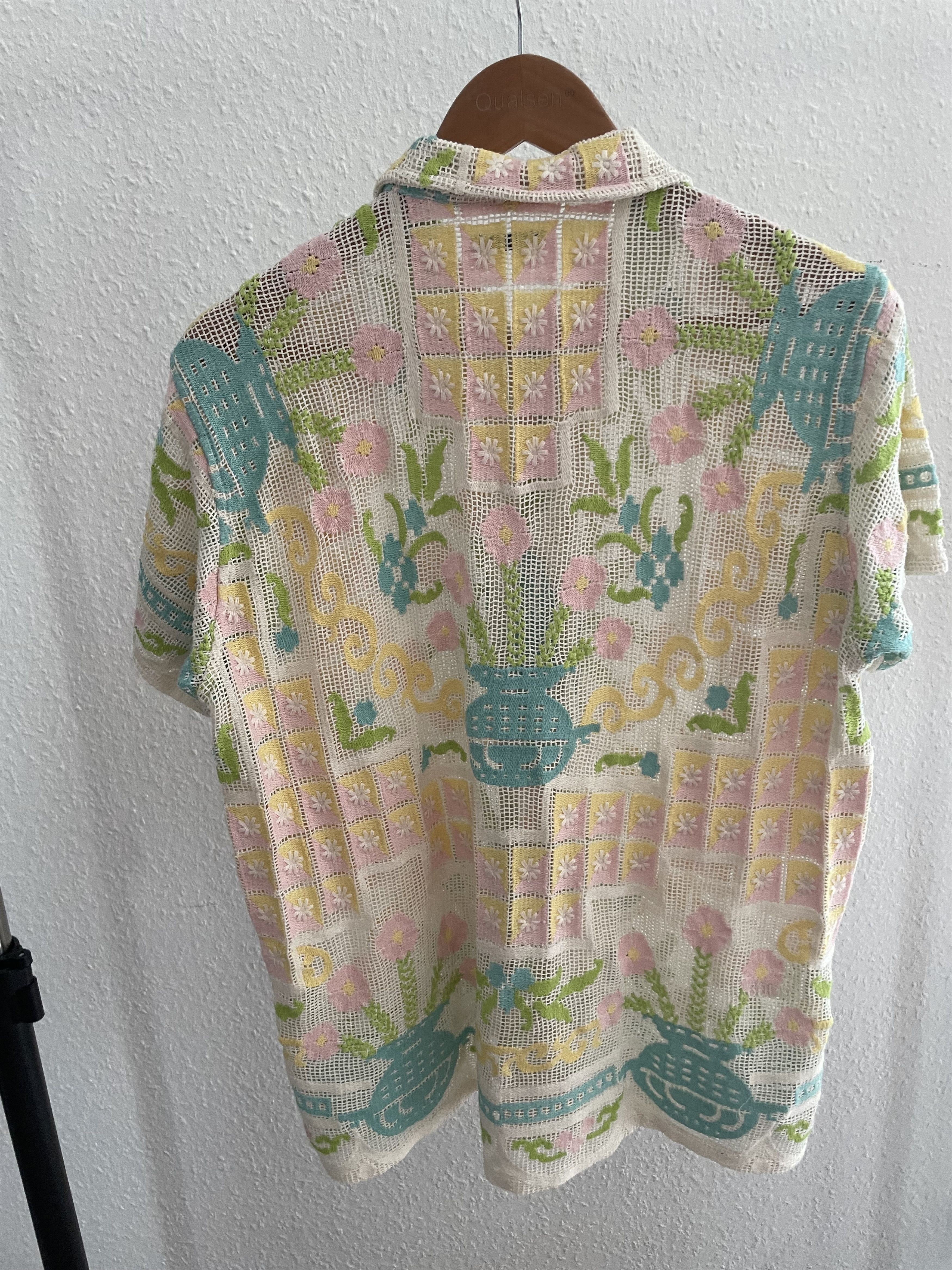 Bode Bode crochet knitted embroidered mesh shirt Size US S / EU 44-46 / 1 - 2 Thumbnail