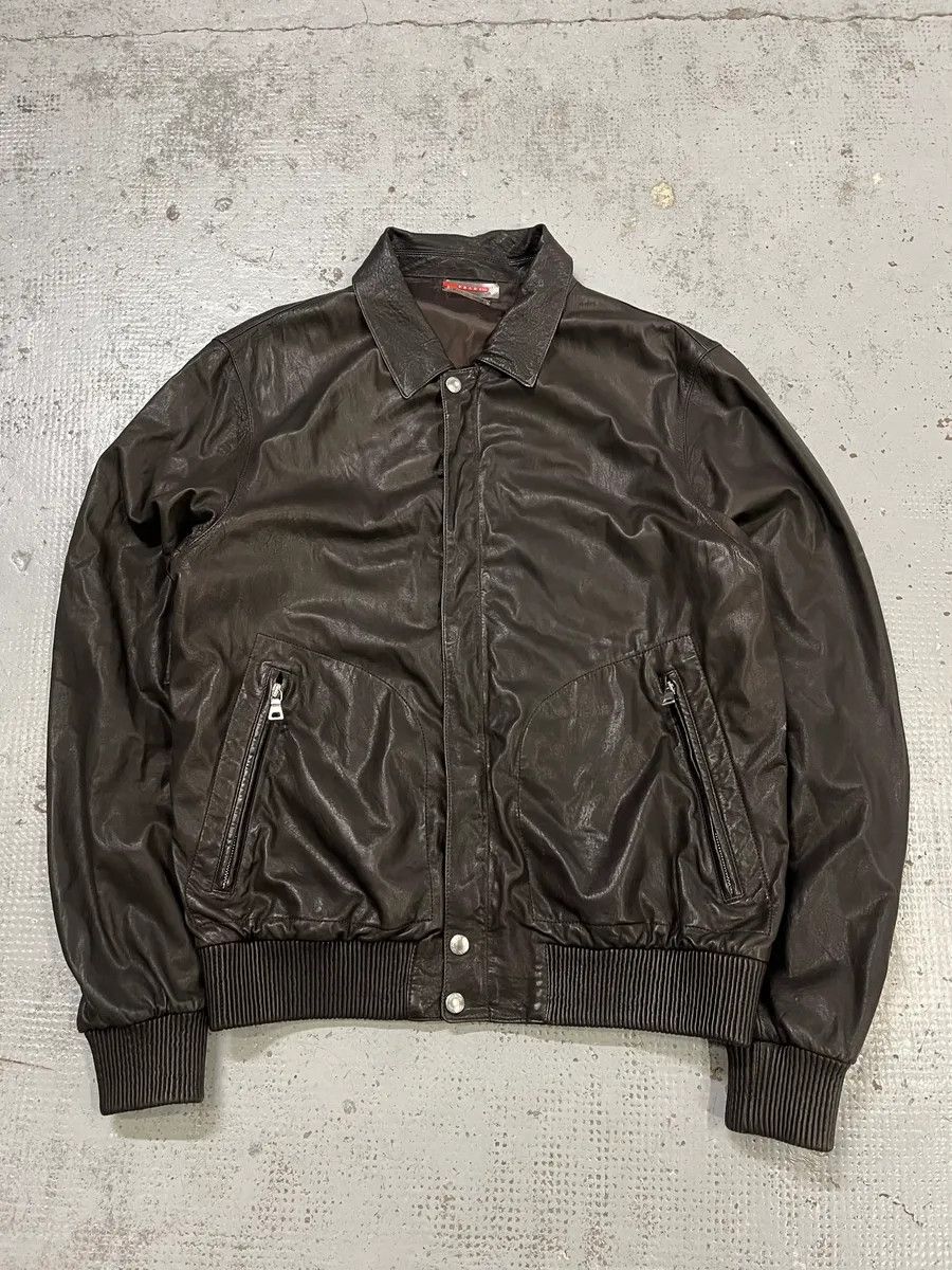 Prada AW2009 Prada Brown Leather Bomber Jacket Size US M / EU 48-50 / 2 - 4 Thumbnail