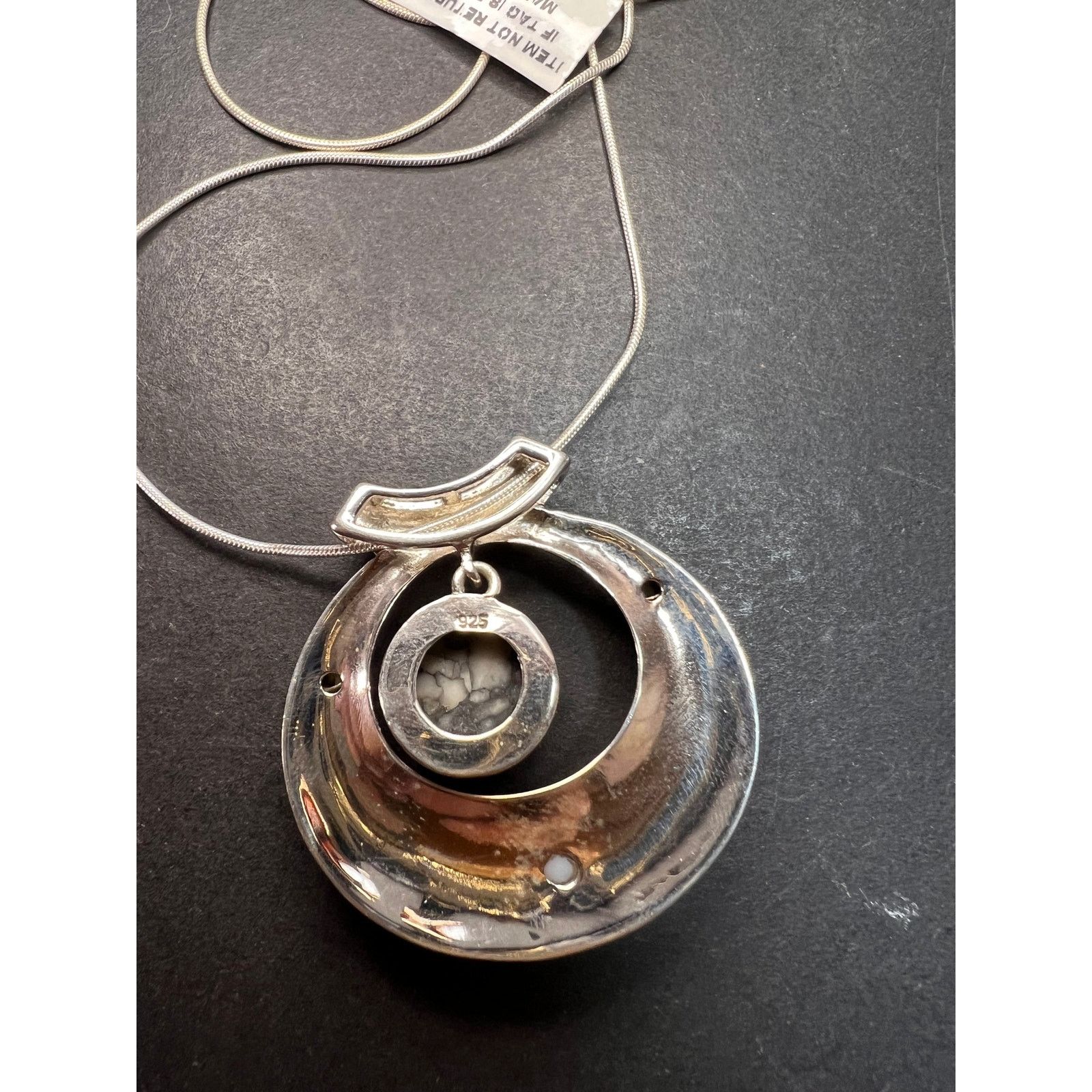 Other NEW Pinolith Jasper and pearl 925 sterling silver necklace Size ONE SIZE - 8 Thumbnail