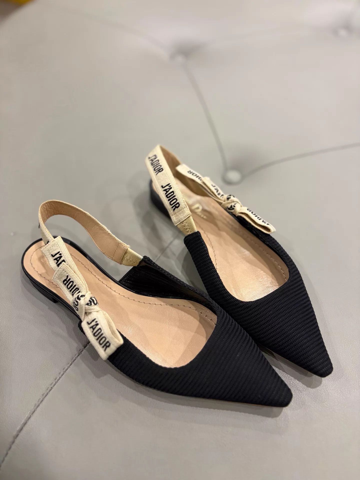Dior Dior Black Fabric Bow Pointed Toe Sandal Near New Size 35.5 Size US 5 / IT 35 - 1 Thumbnail