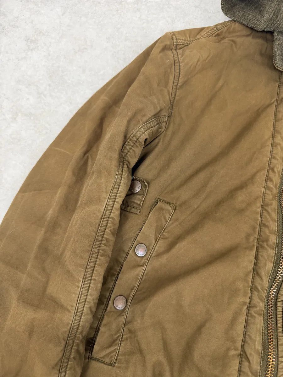 2000s Stone Island Brown Hooded Utility Bomber Jacket