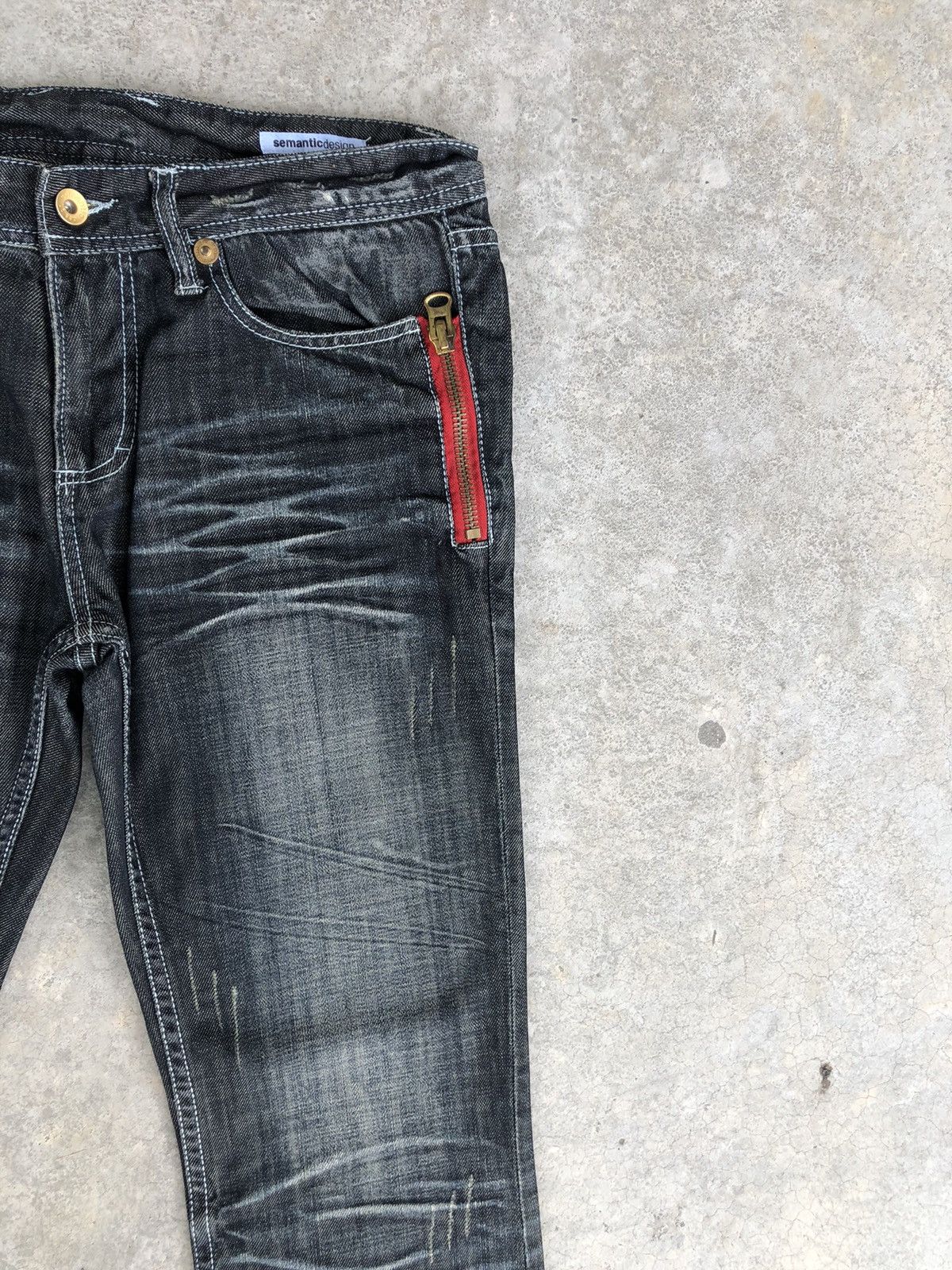 semanticdesign Japanese Semantic Design Flared Jeans Distressed Jeans Size US 31 - 5 Thumbnail