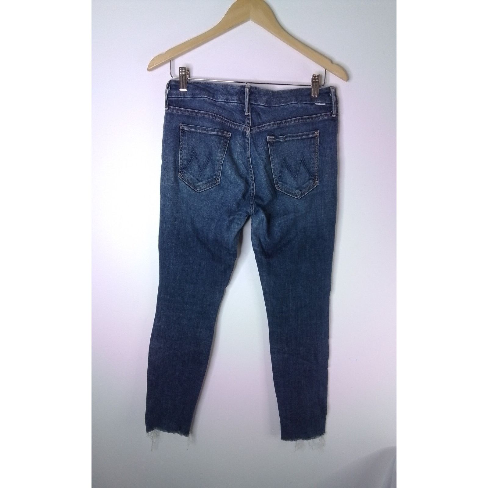 MOTHER Mother Denim Jeans Women's 29 The Looker Ankle Fray Dark Size 29" - 4 Thumbnail