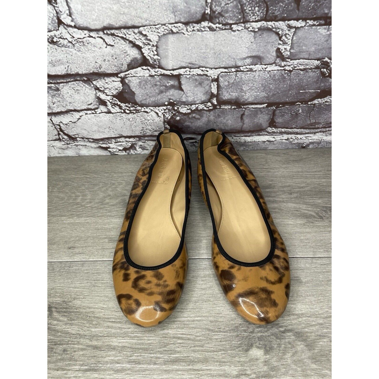 J.Crew J. Crew Caramel Animal Print Patent Leather Ballet Flats Wom Size US 9 / IT 39 - 10 Thumbnail