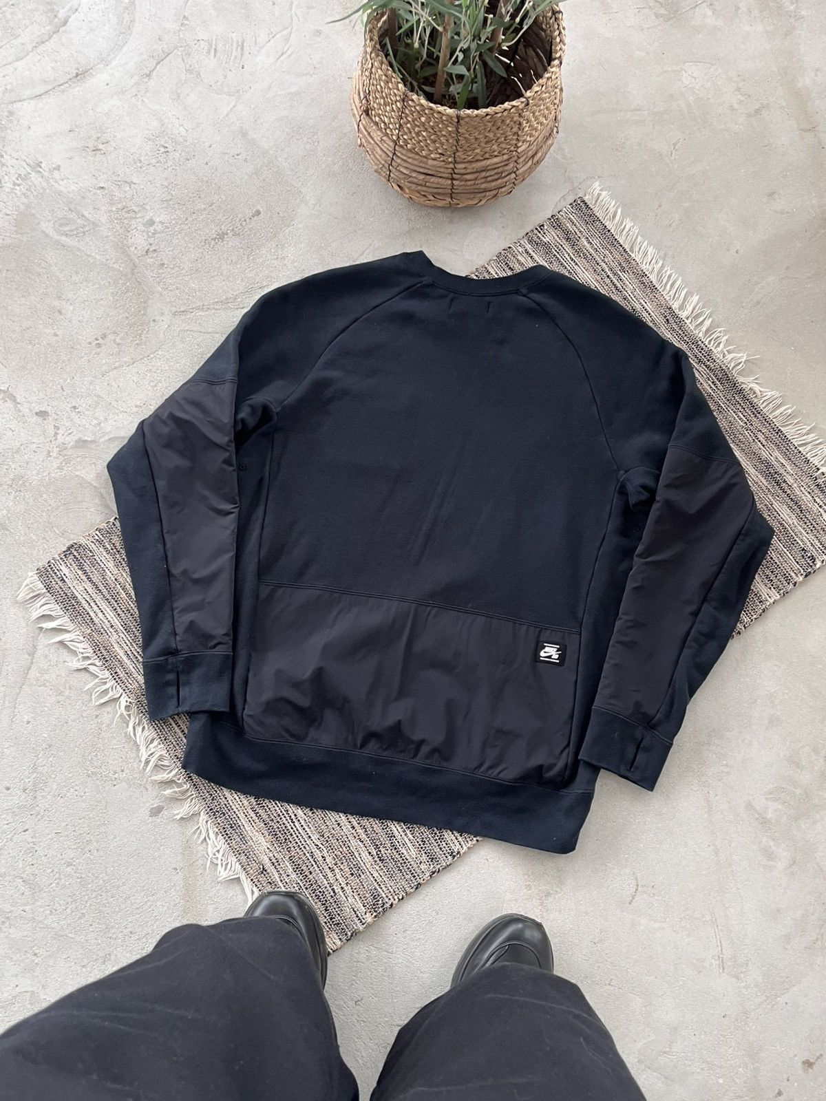 Nike Vintage Nike SB Black Nylon Blank sk8 Sweatshirt basic Size US XL / EU 56 / 4 - 2 Thumbnail