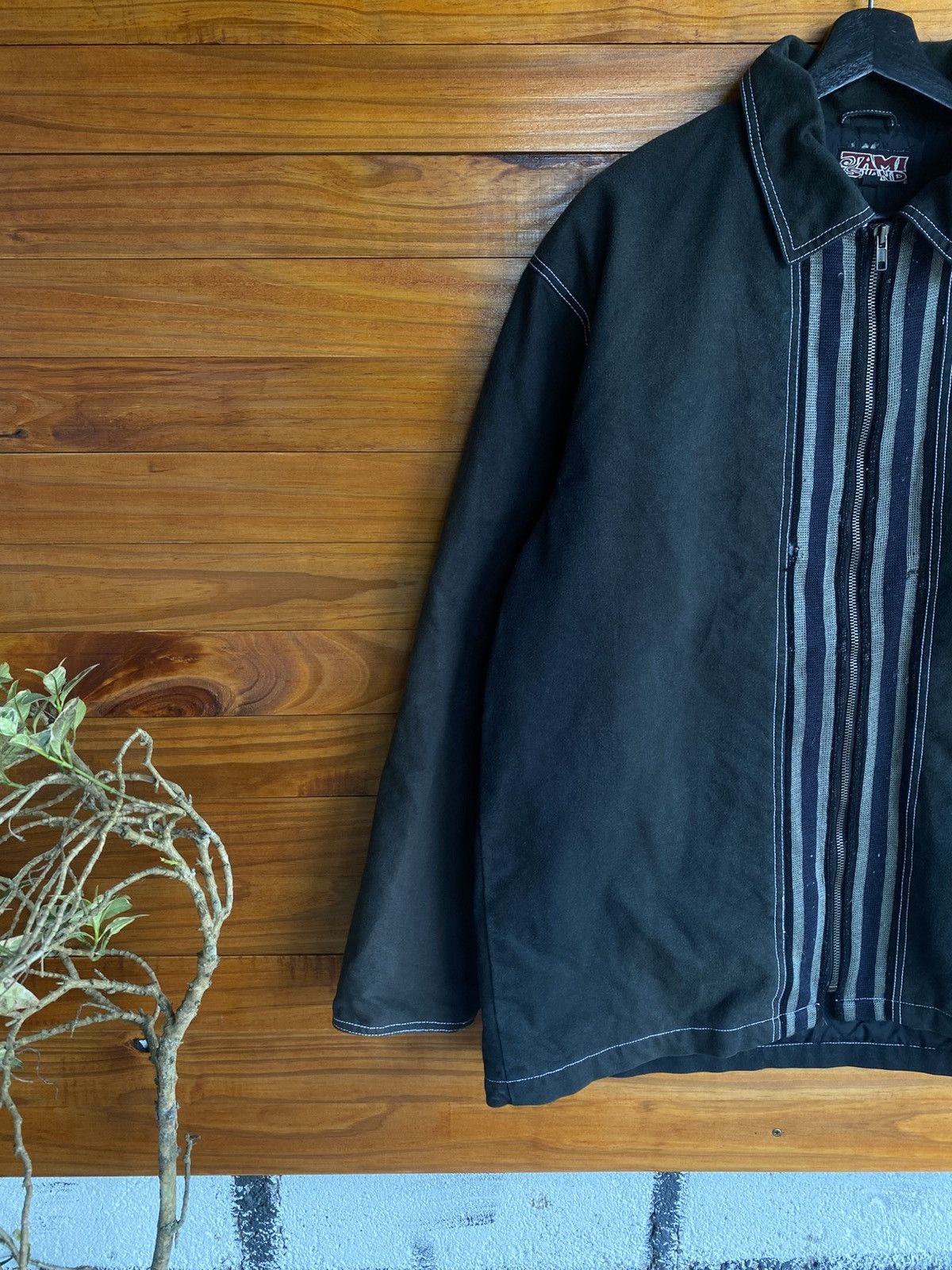 Japanese Brand Vintage 90s Jami Island Black Work Jacket Striped Zip Detail Size US L / EU 52-54 / 3 - 7 Thumbnail