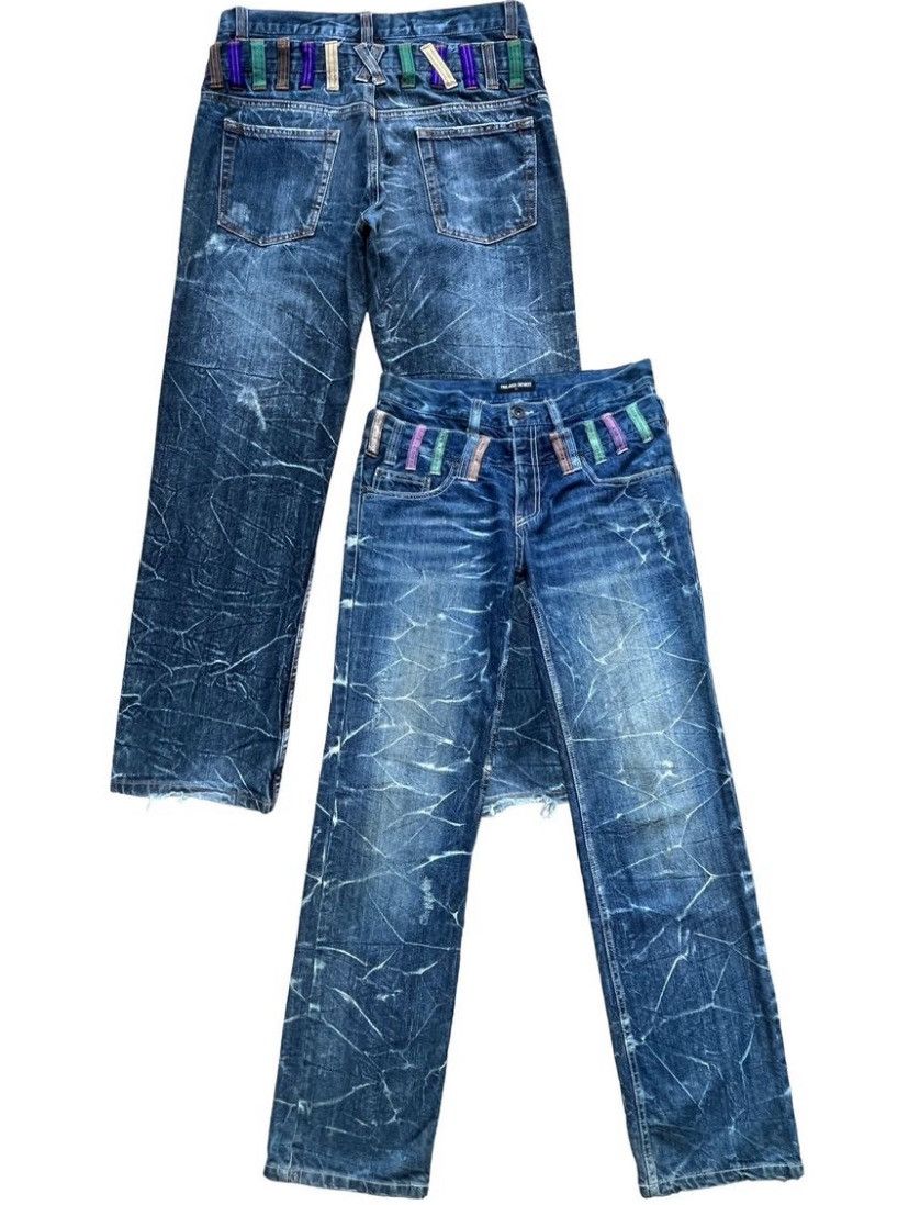 Japanese Brand Nylaus Double Waist Distressed Denim Jeans 34x30 Size US 34 / EU 50 - 1 Thumbnail