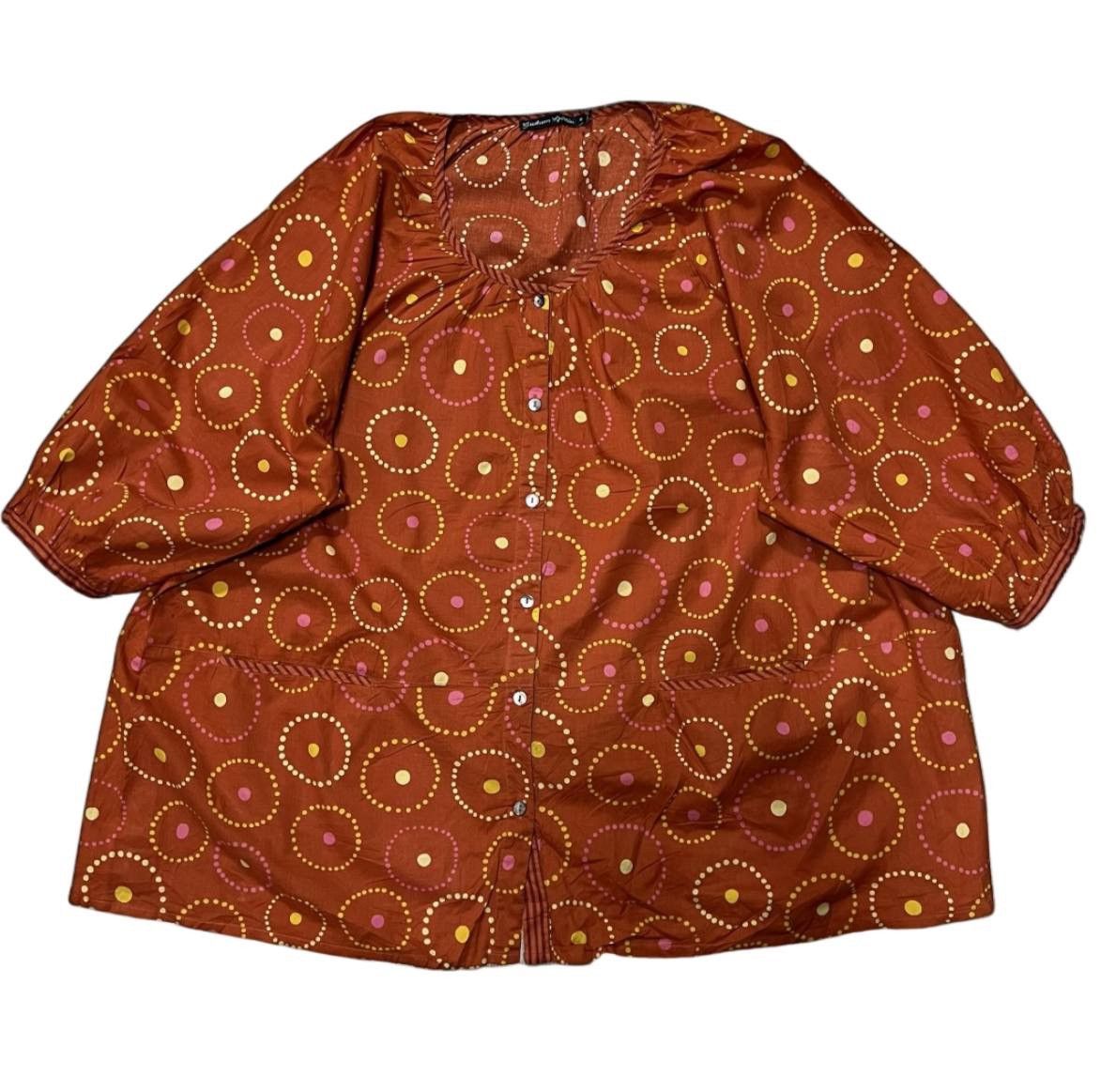 Gudrun Sjoden GUDRUN SJODEN ORGANIC COTTON V NECK BUTTON BLOUSE SHIRT XL Size XL / US 12-14 / IT 48-50 - 1 Thumbnail