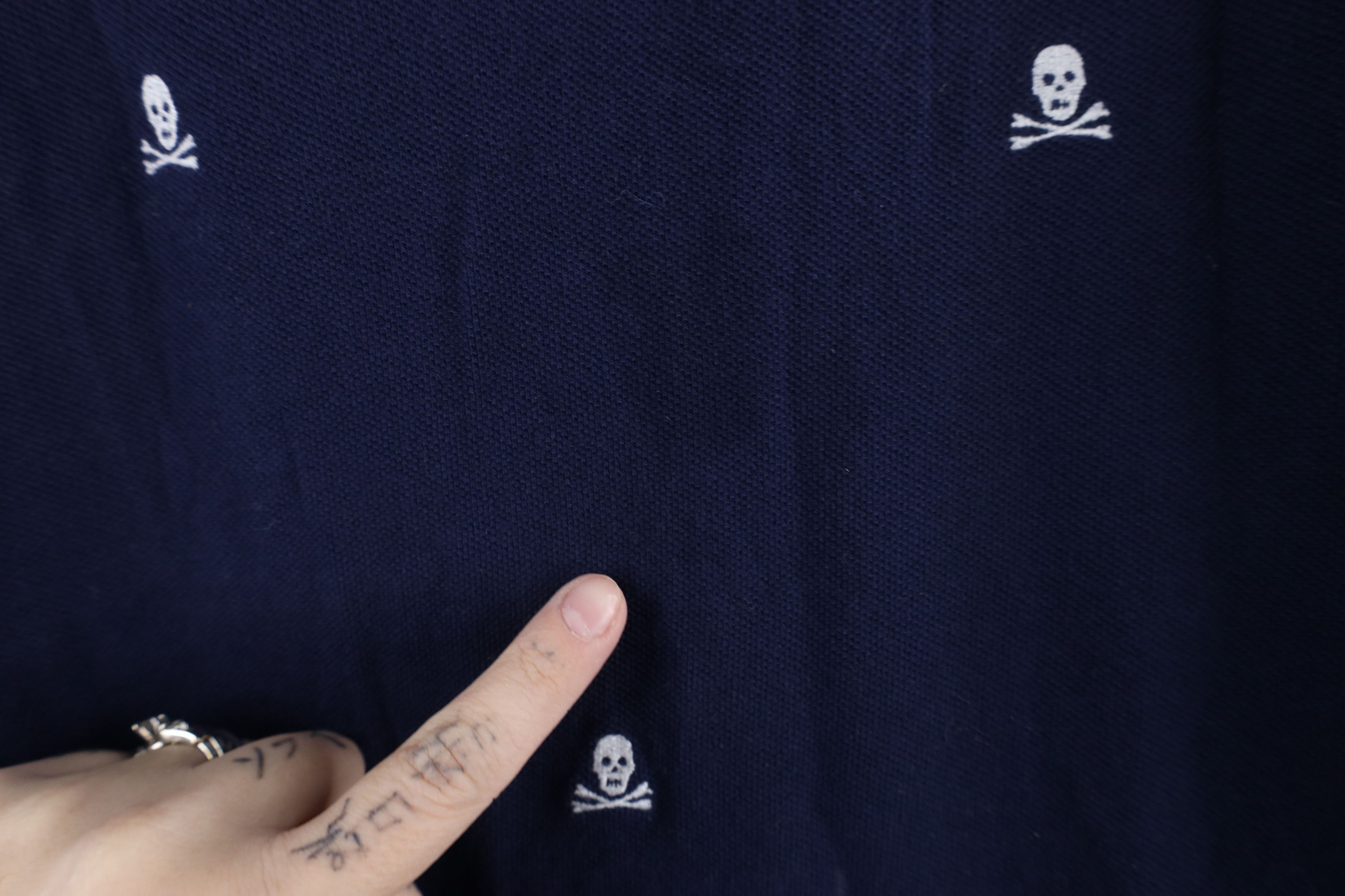 Ralph Lauren × Vintage Ralph Lauren Slim Fit Skull Crossbones All Over Print Polo Size US L / EU 52-54 / 3 - 6 Thumbnail