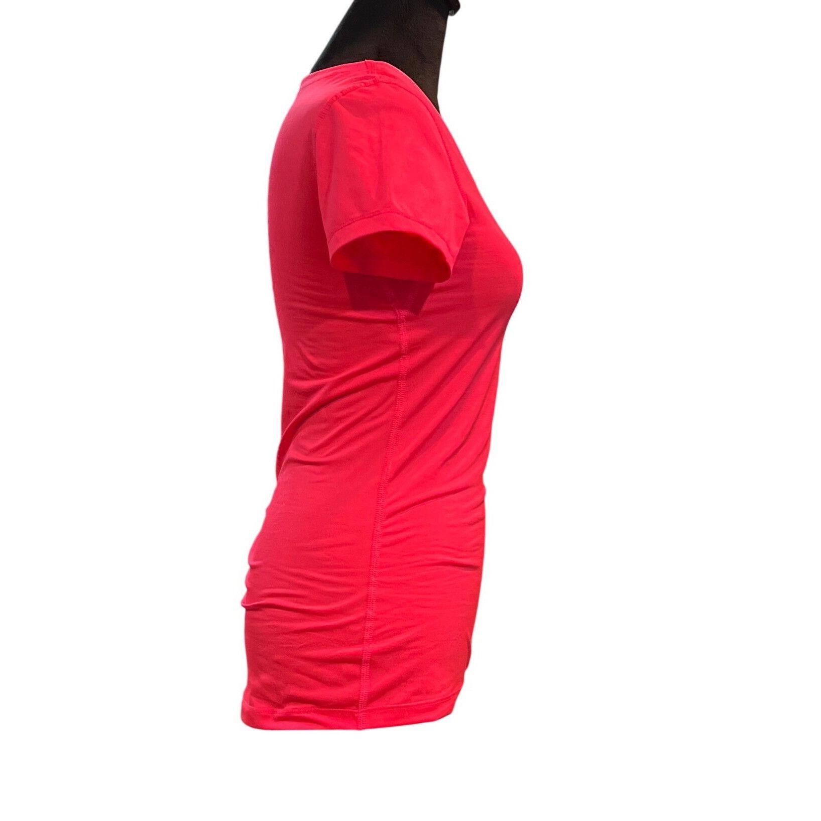 Nike Nike Womens Dri-Fit Pink V-Neck Athletic T-Shirt Short Sleev Size S / US 4 / IT 40 - 5 Thumbnail