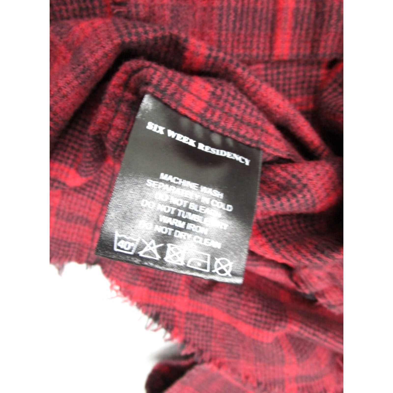 Vintage VINTAGE Six Week Residency Men's Red Plaid Flannel Button-Up Shirt Crew Neck Long Sleeve Casual Workwear Size US L / EU 52-54 / 3 - 5 Thumbnail