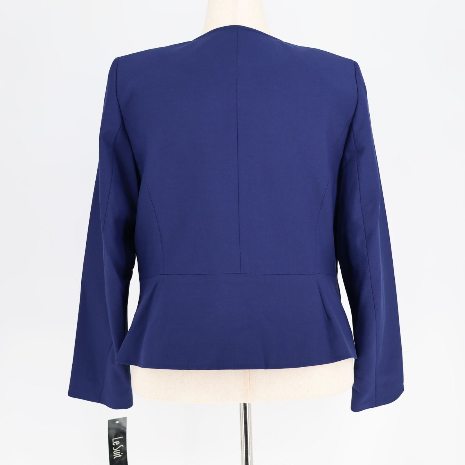 The Unbranded Brand Le Suit Women Bright Navy Open Front Suit Blazer Size US 14 Size XL / US 12-14 / IT 48-50 - 4 Thumbnail