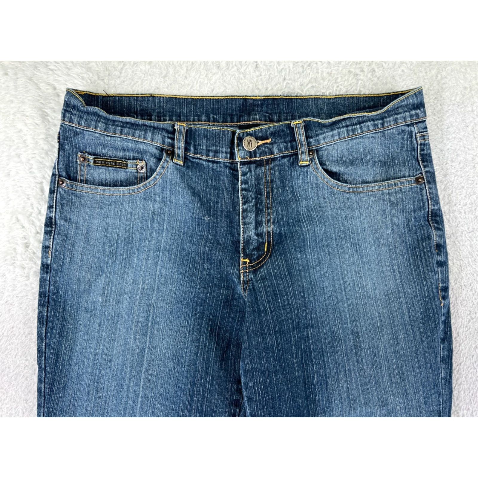 Vintage New York & Company Jeans Womens 2 Tall Blue Denim Bootcut Cotton Low Rise Size 26" / US 2 / IT 38 - 6 Thumbnail
