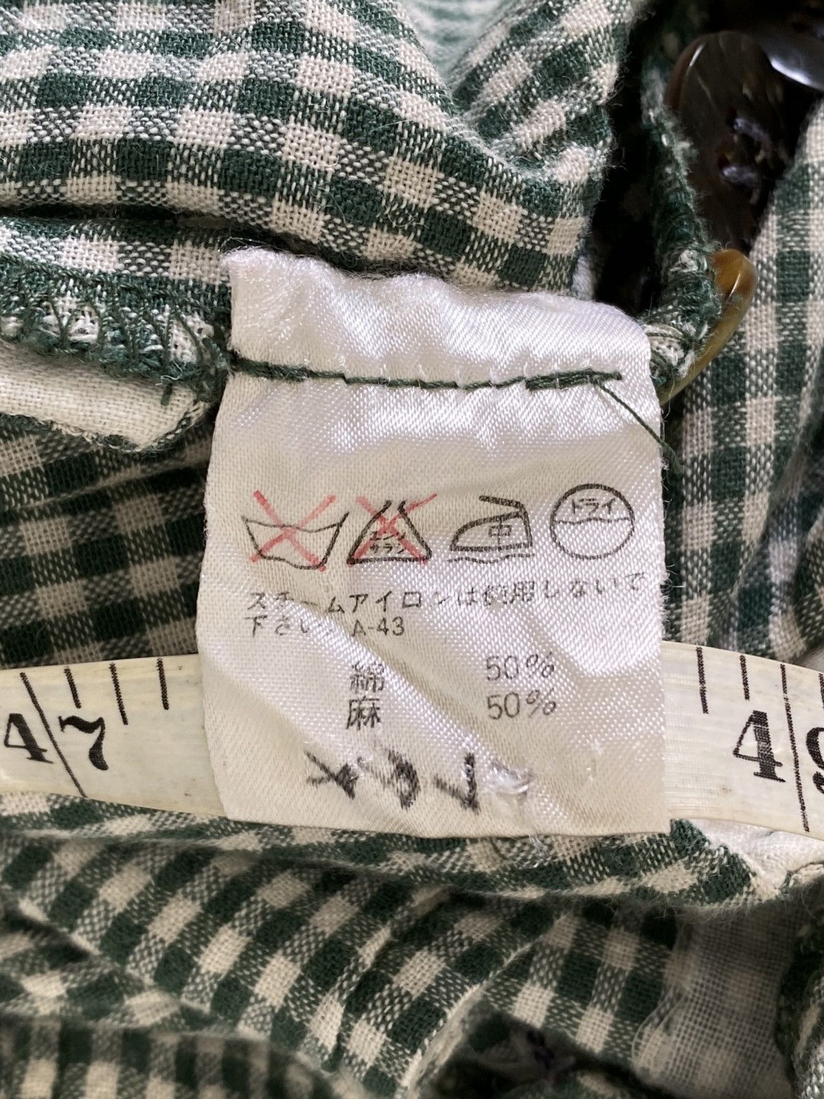 Issey Miyake Vintage 90's Issey Miyake Sport Linen Blend Tartan Jacket Size US M / EU 48-50 / 2 - 3 Thumbnail
