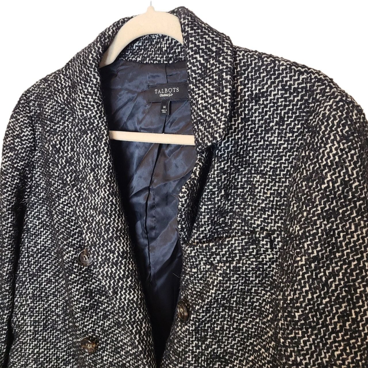 Robert Talbott Talbots Womens Wool Tweed Blazer Sz 14 Classic Dark Academia Size XL / US 12-14 / IT 48-50 - 5 Thumbnail