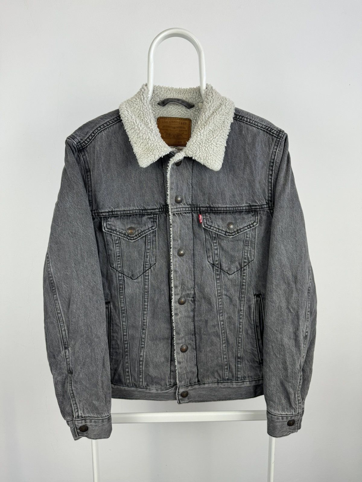 Levi's Levi’s Premium Grey Washed Sherpa Jacket Size US S / EU 44-46 / 1 - 1 Thumbnail