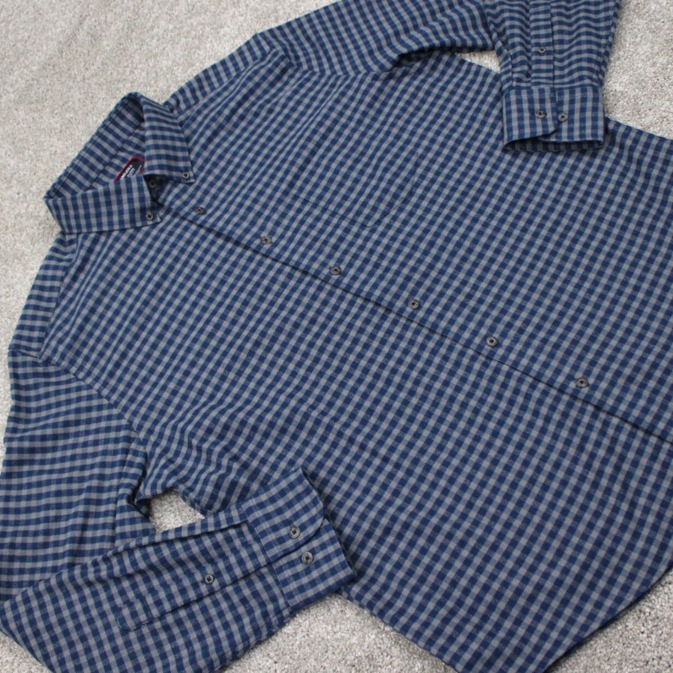 UNTUCKit UNTUCKit Bergstrom Shirt Mens XL Blue Regular Fit Cotton Long Sleeve Button Up Size US XL / EU 56 / 4 - 6 Thumbnail