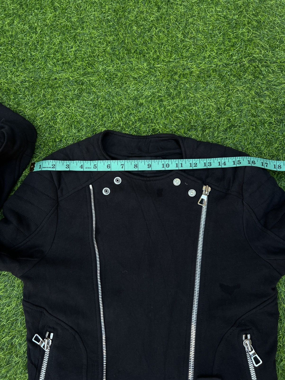 Balmain × H&M Balmain x H&M AW2015 Black Cotton Biker Moto Jacket - XS Size US XS / EU 42 / 0 - 10 Thumbnail