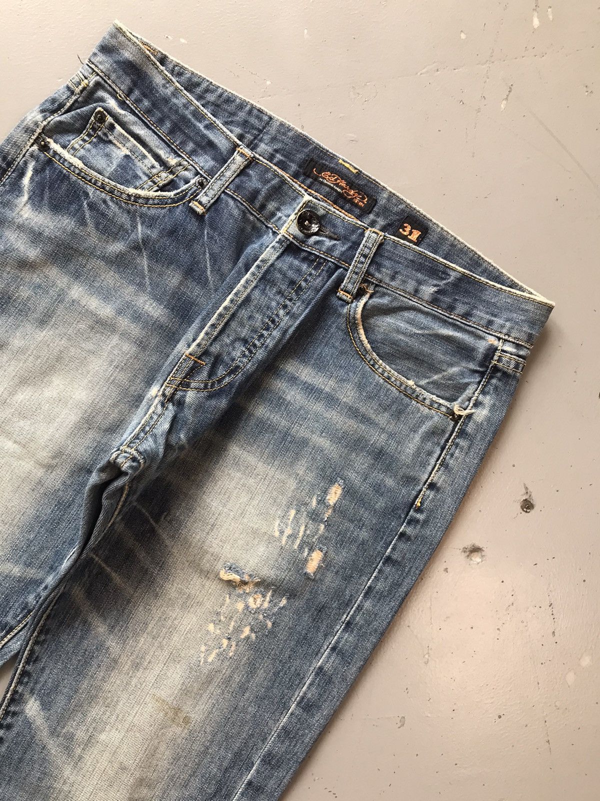 Christian Audigier × Ed Hardy × Vintage Vintage Edhardy Christian Audigier distressed denim Size US 33 - 6 Thumbnail
