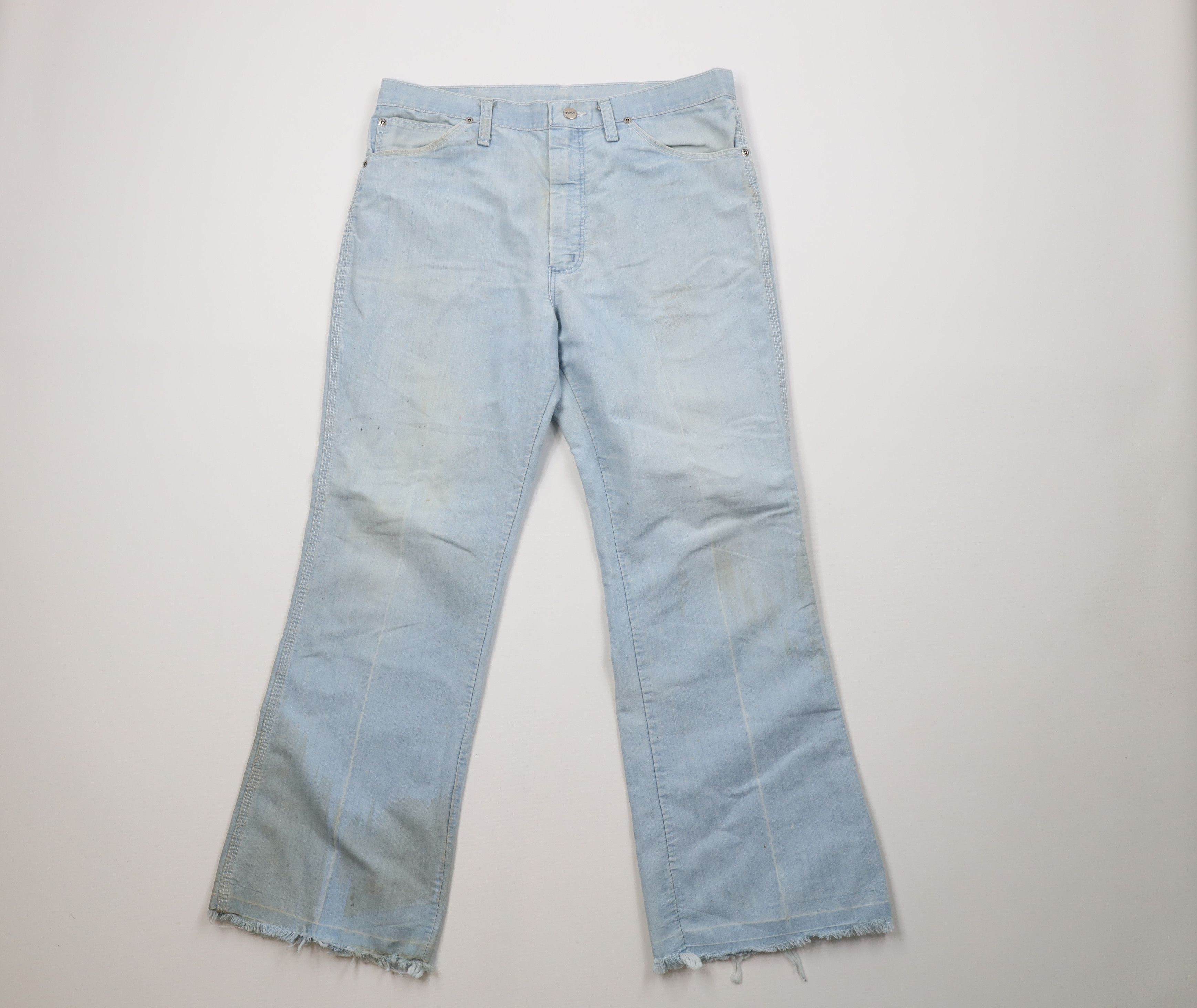 Wrangler Vintage 70s Wrangler Thin Bell Bottoms Jeans Blue USA Size US 36 / EU 52 - 1 Thumbnail